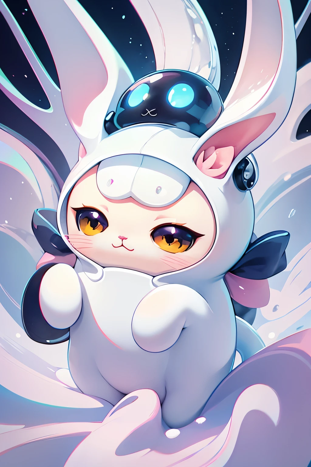kawaii 2d squid-cat hybrid illustration,HD, HIGH QUALITY, HIGH DETAIL, highly detailed, high definition, high quality, high detail, hd, single illustration, squid cat, squid cat hybrid, chibi, kawaii chibi, solid white background, blank background, solid white backdrop, 2D
