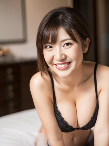 ((highest quality, 8K, masterpiece: 1.3))、mature attractive woman、((2people))、smile、big breasts、puffy nipple、big ass、leg spread、visible vagina、smile、she looks like Yuko Oshima