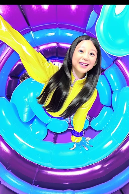 live-action female er Shiny hair Slime monster transformation Inside the spaceship wearing a rubber suit long straight hair Long ballet shoes Multiple people Enamel costume Japanese