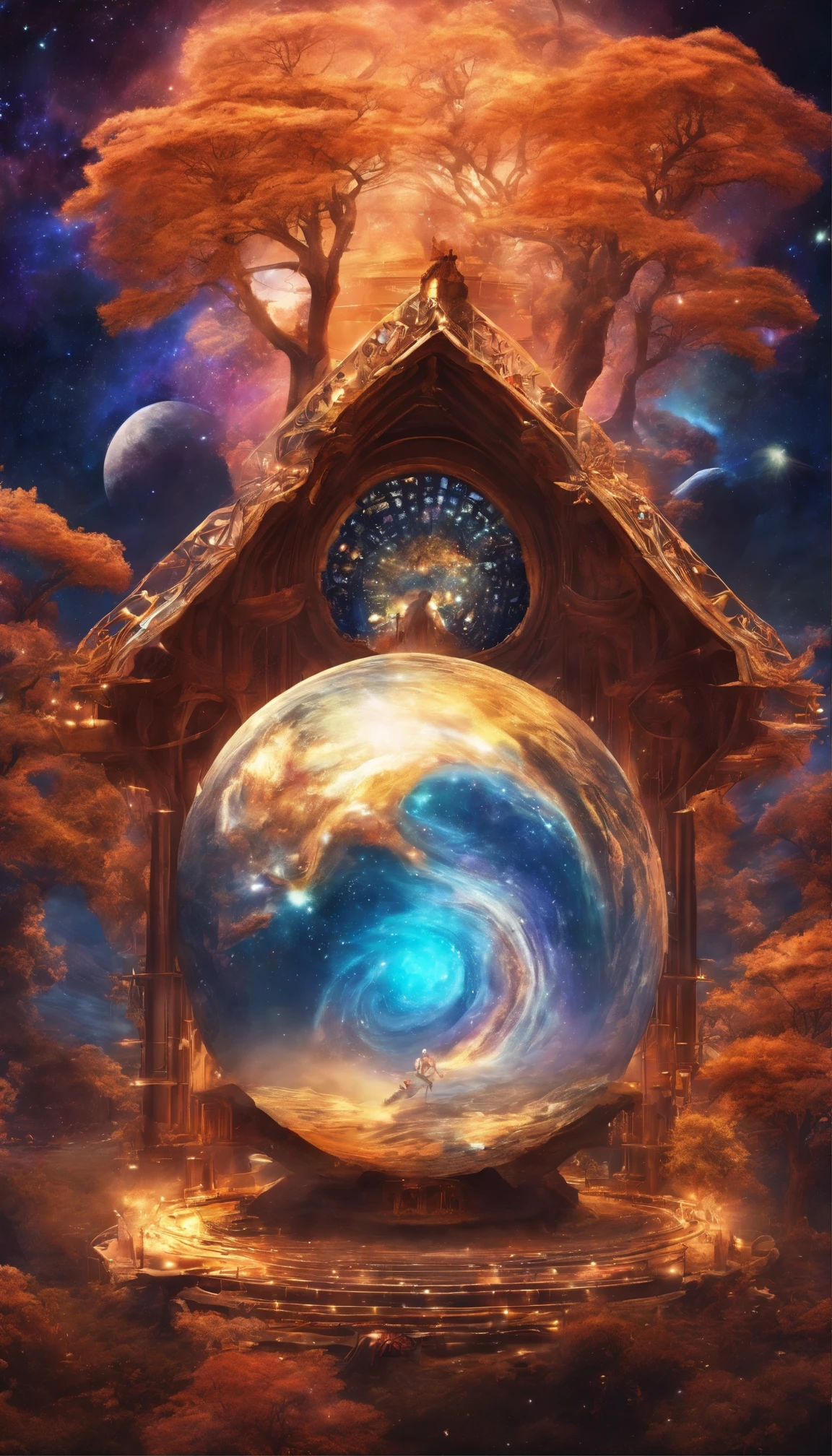Lovers、Earth Energy Collapse,Witness the magic of Earth,Showing the future of education, Virtual classrooms are available, wisdom mentor, and the possibility of interstellar learning. 8K