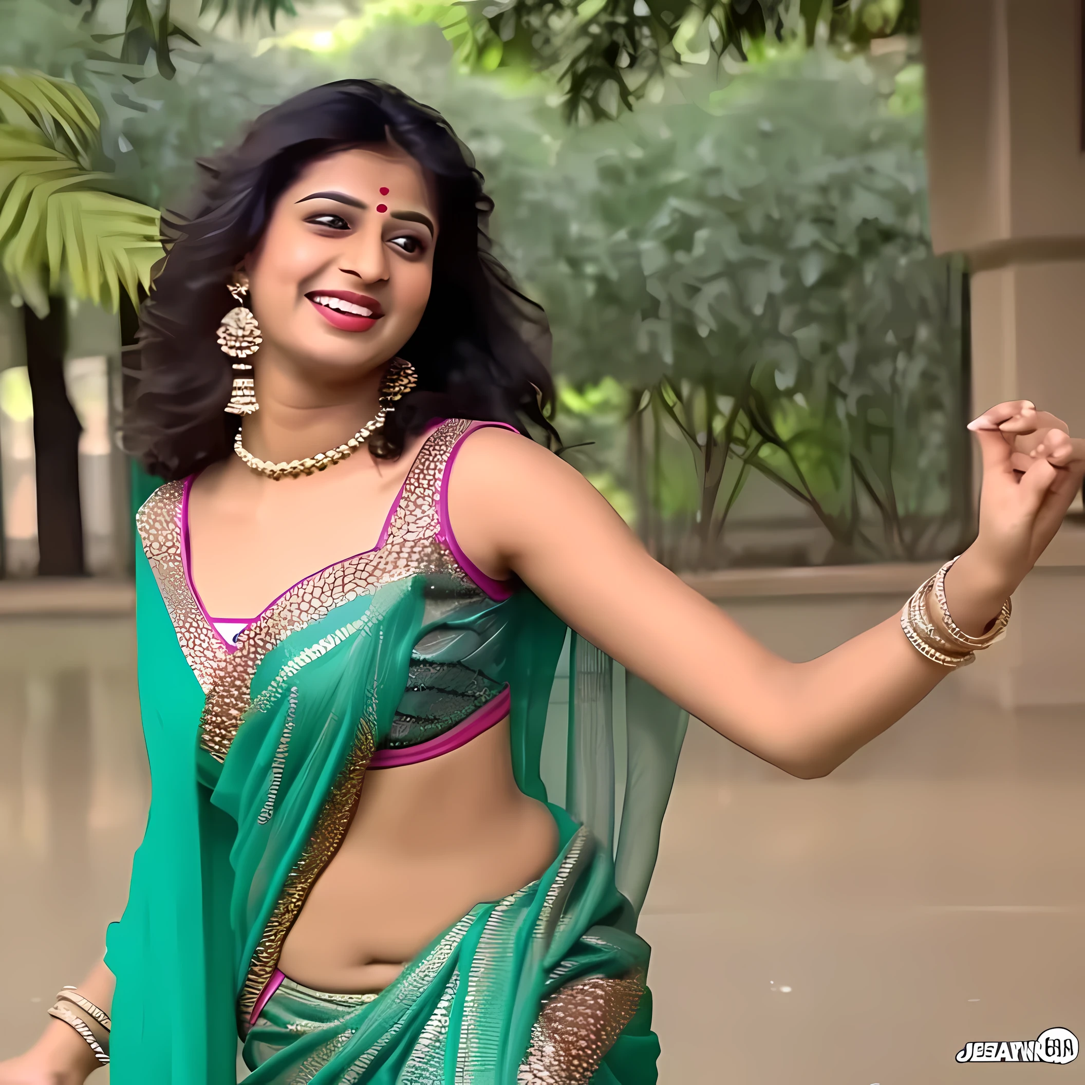Tall indian girl  big  bigger bust in saree dancing in dhink chika 