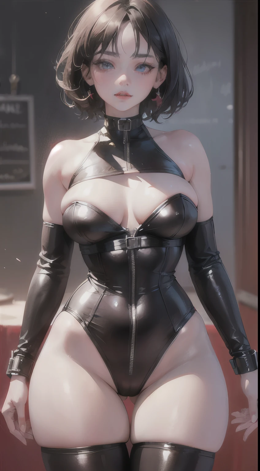 Handcuffs,BDSM,Slave,Rubber,Red Corset,Red Collar,NSFW,((Top Quality, 8k, Masterpiece: 1.3)), Sharp Focus: 1.2, Beautiful Woman with Perfect Figure: 1.4, Glamorous Figure, Overflowing Breasts, Tightly Squeezed Waist, (Seductive Buttocks), Wet Body: 1.5, Very Detailed Face and Skin Texture, Detailed Eyes, Double Eyelids, Very Short Hair, Best quality, masterpiece, ultra high res, (photorealistic:1.4), RAW photo