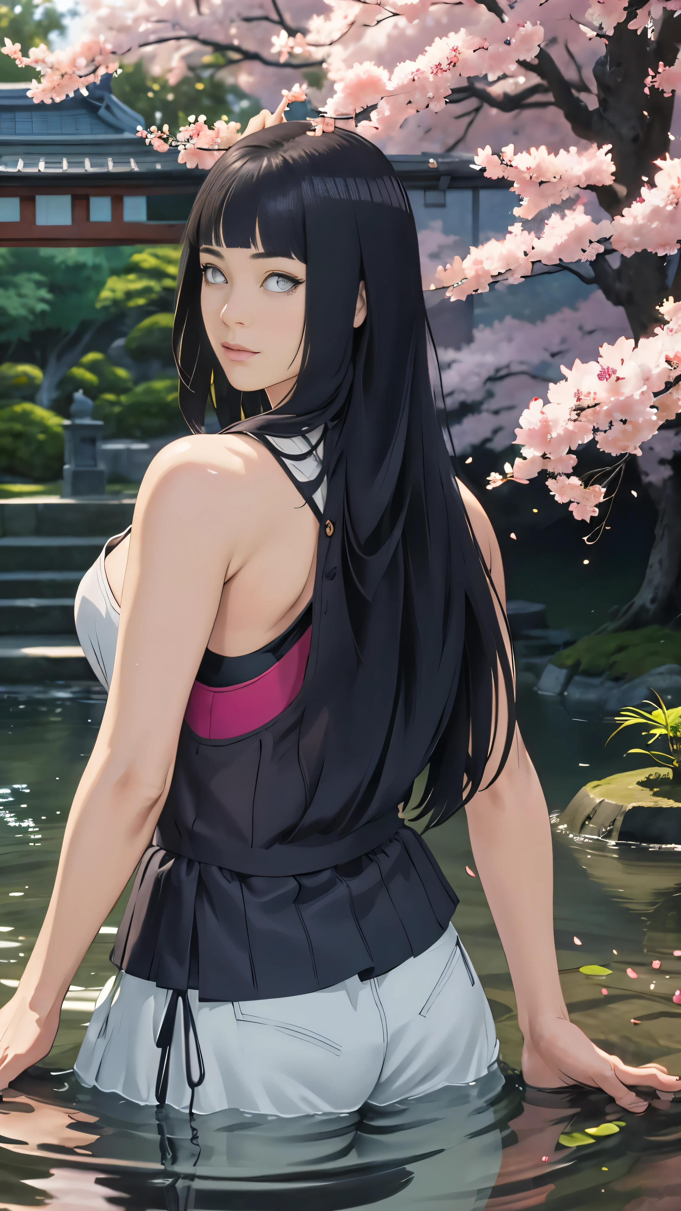 ((Best quality)), ((masterpiece)), ((realistic))
A girl with flawless beauty stands in a serene Japanese garden, bathed in the gentle sunlight filtering through the canopy of cherry blossom trees. The petals on the eye level gracefully frame her elegant silhouette, creating a stunningly scenic tableau. This meticulously crafted image is a true masterpiece, boasting high resolution and originality. Every detail is rendered with extreme care, resulting in an incredibly detailed 8K representation. The lifelike quality, or photorealism 1.4, further accentuates the stunning naturalism of the scene.
Her perfectly symmetrical figure strikes a thought
