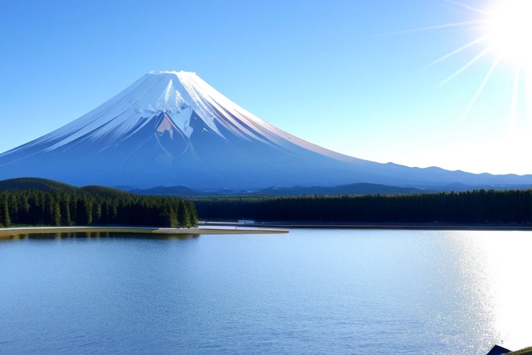 Sumi-e、Mt fuji、realistic