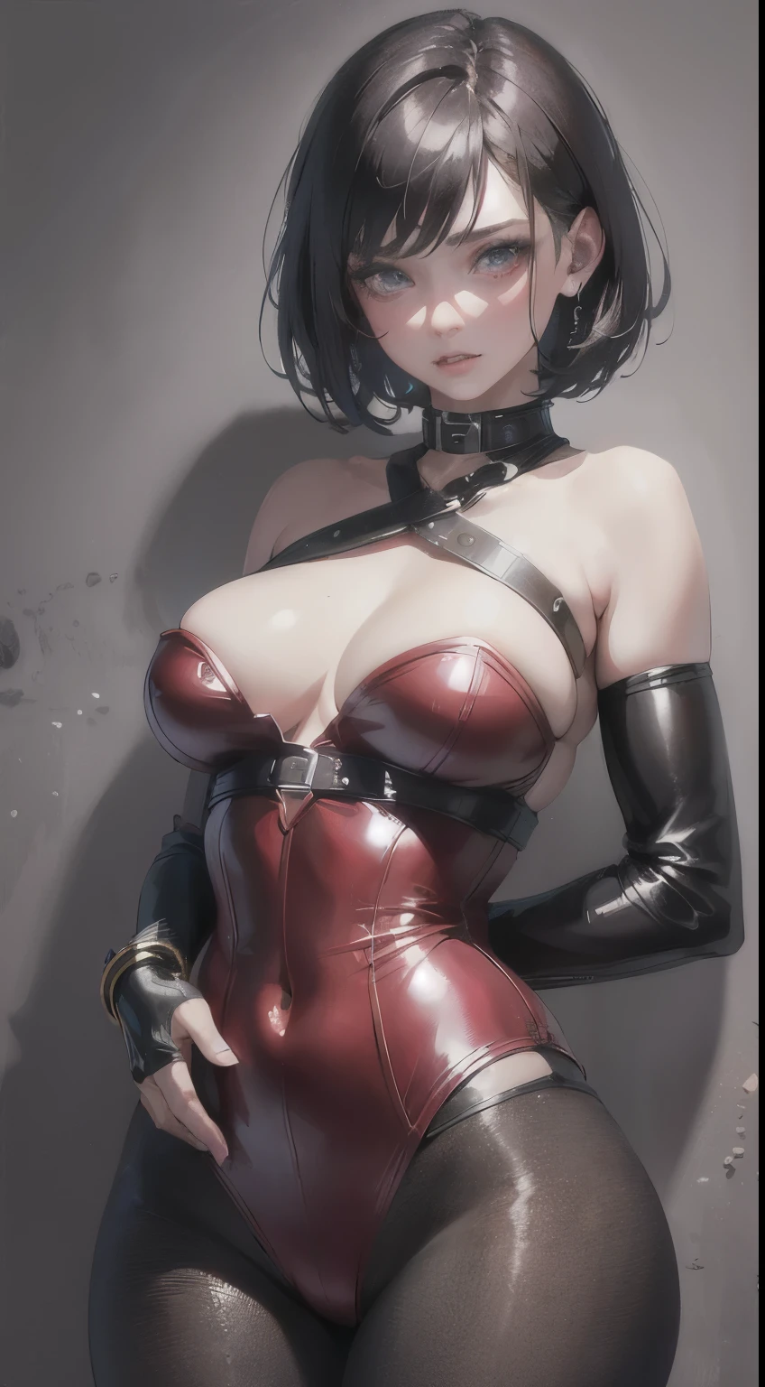 Handcuffs,BDSM,Slave,Rubber,Red Corset,Red Collar,NSFW,((Top Quality, 8k, Masterpiece: 1.3)), Sharp Focus: 1.2, Beautiful Woman with Perfect Figure: 1.4, Glamorous Figure, Overflowing Breasts, Tightly Squeezed Waist, (Seductive Buttocks), Wet Body: 1.5, Very Detailed Face and Skin Texture, Detailed Eyes, Double Eyelids, Very Short Hair, Best quality, masterpiece, ultra high res, (photorealistic:1.4), RAW photo