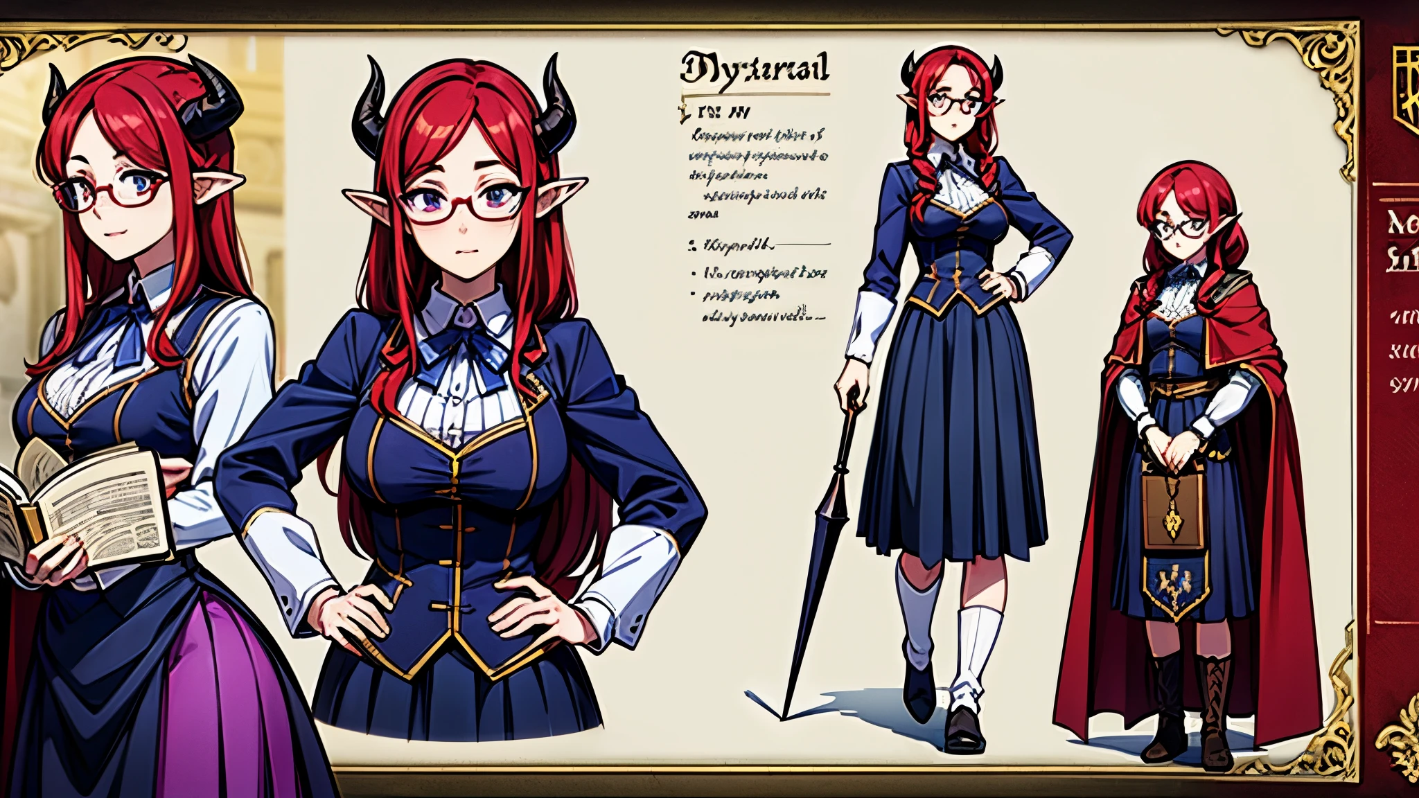 Erotic pink and black Lingerie ((Thong, bra Glasses and accessories))design inspired by miorine rembrant (gundam) With long hair , in various views (front and back) ((Character sheet)) (((covering privates)))