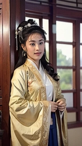 NSFW,perfect face,Suikoden,Lady Lin,,Beautiful costumes with traditional designs,Taking off clothes,big 、big areola、full nude、Pubic hair bladder,full_body,、ancient chinese traditional mansion