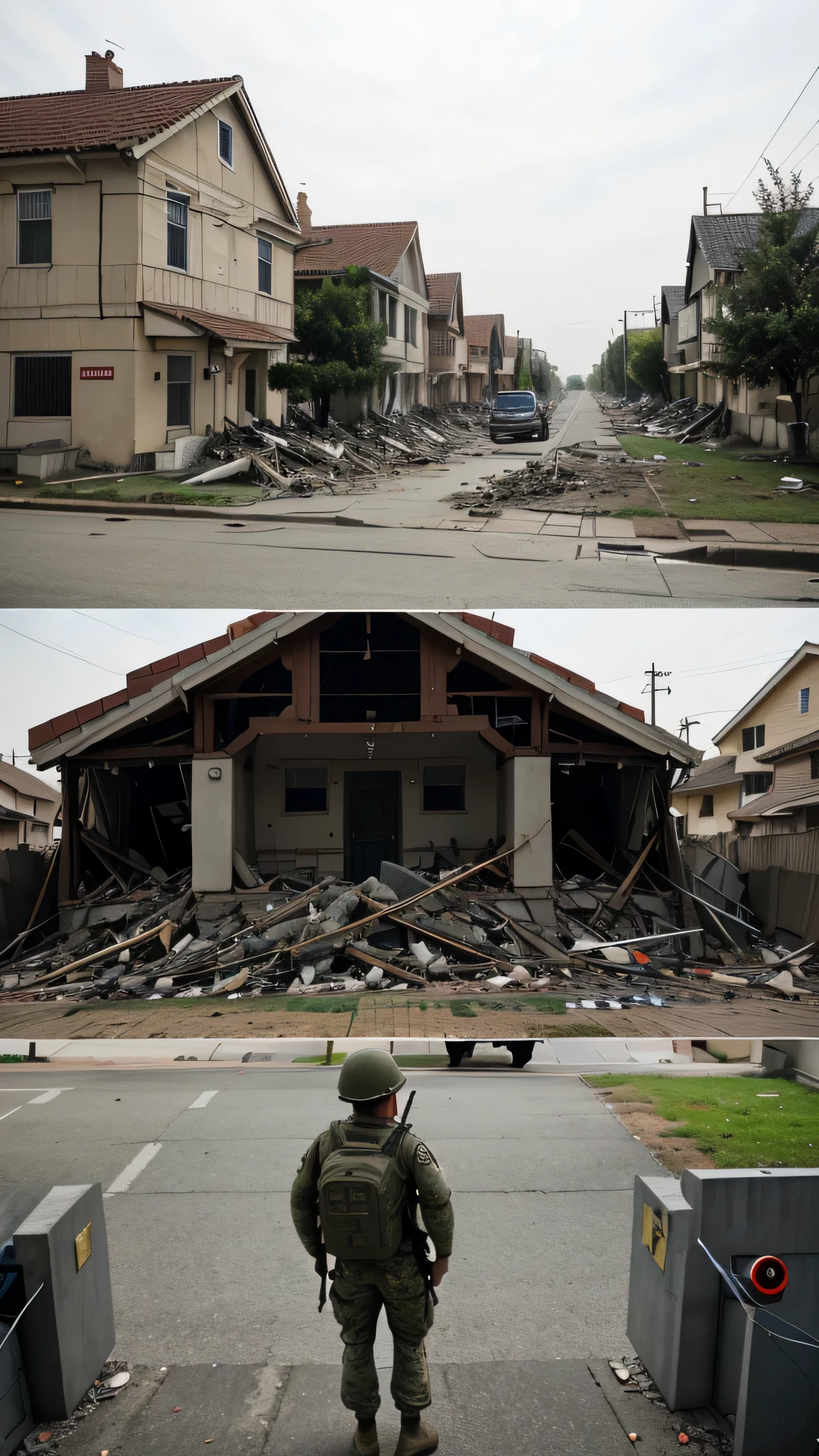 Devastating tour of cities and houses due to soldiers war