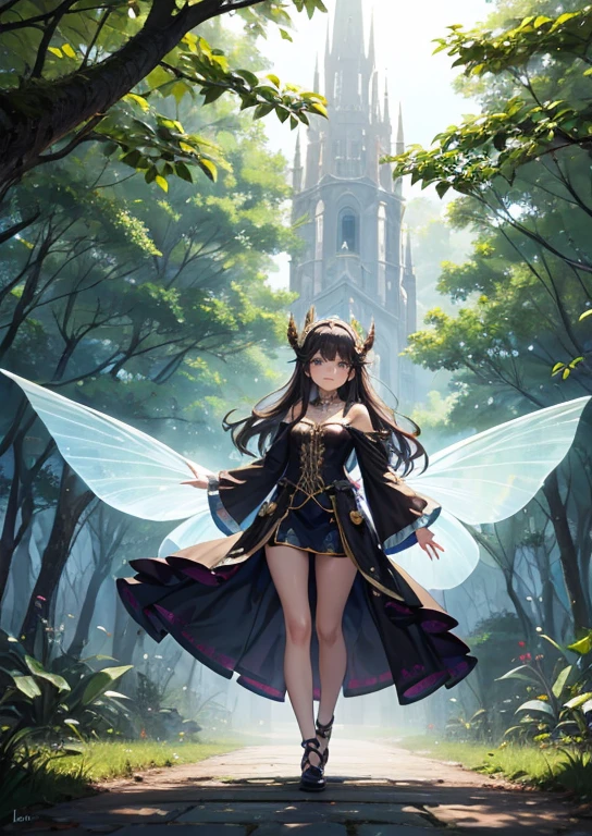 Claro, I will be happy to help you design a detailed prompt for your fairy character. Here is a description you can use:
--- Imagine a character who encapsulates both the ethereal beauty of ancient forests and the mischief of the mythical creatures that inhabit them. Este personaje es una hada llamada Liora. Su estatura es inusual para un ser de su naturaleza, midiendo 1.68 metros, which gives it an imposing and majestic presence among its peers.
El cabello de Liora es tan negro como las profundidades de la noche sin luna, largo y ondulado, cae libremente por su espalda hasta casi alcanzar la cintura. Este contraste con sus ojos marrones, grandes y expresivos, que destellan con un brillo travieso y curioso, capaces de mirar directo al alma. Su sonrisa es amplia y juguetona, revelando una fila de dientes sorprendentemente afilados, un recordatorio de que las hadas, a pesar de su aparente delicadeza, son criaturas de la naturaleza, salvajes e impredecibles.
Liora's wings are a work of art in themselves, translucent with veins reminiscent of the leaves of the oldest trees, tintadas con tonos de verde que cambian con la luz del sol. Estas alas no solo le permiten desplazarse con una gracia inigualable, They are also a symbol of your connection with the forest that you protect and love..
Viste exclusivamente con ropas hechas de hoja verde que cubre su parte frontal, Meticulously designed to complement your figure and allow you the freedom of movement necessary to fly and dance among the trees. No lleva zapatos; en su lugar, Her feet are adorned with vines that wrap delicately around her ankles and up her calves., as if they were hugging their legs in a gesture of connection with the earth they walk on.
Liora, with its aura of mystery and mischief, She walks through the forest fulfilling her role as guardian of its secrets and guide to the lost., siempre dispuesta a gastar una broma o reve