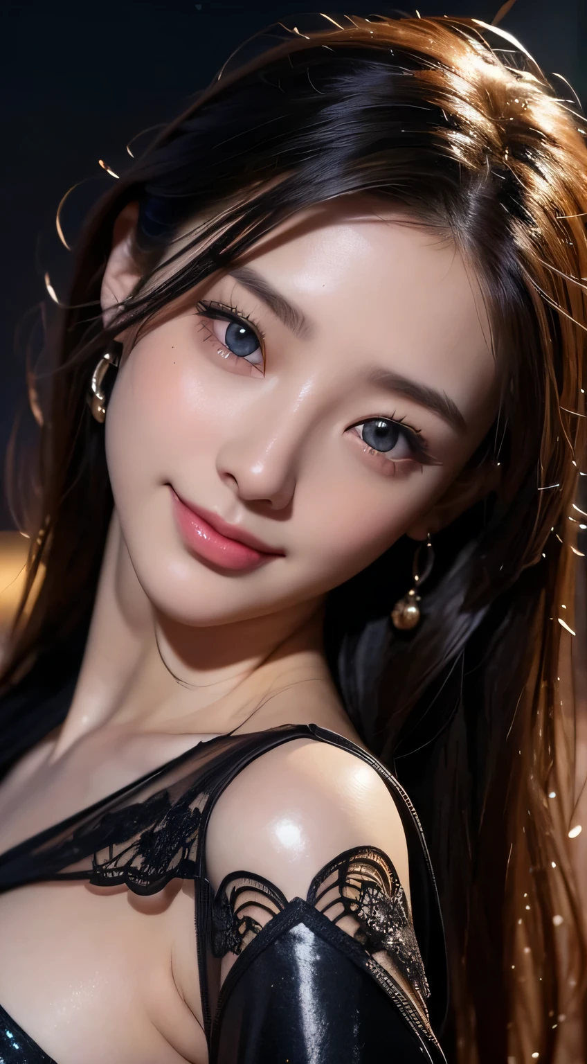 Beautiful woman in kimono，body portrait、8k，fine and beautiful eyes，Dindal effect、masterpiece, 最high quality, high quality, High resolution、very detailed photos、(natural skin texture、fine skin、hyper realism、Super sharpness)、high detail skin、(very detailed、fine skin texture、intricate details、beautiful face、(lifelike face)、realistic eyes、beautiful and detailed eyes、real looking skin、beautiful skin、surreal、very detailed、golden ratio、with smiling eyes、((night moonlight background))、body portrait、shiny bodysuit、Take a picture of the whole body
