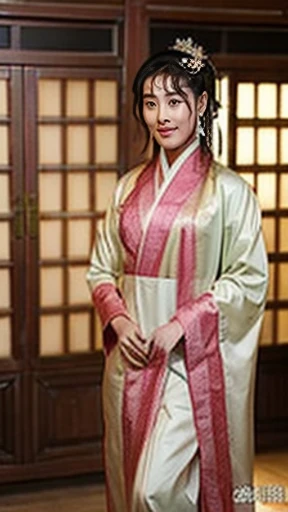 NSFW,perfect face,Suikoden,Lady Lin,,Beautiful costumes with traditional designs,Dirty with dust and mud,Her clothes have been stripped off and she is naked.,big 、big areola、full nude、Pubic hair bladder,full_body,Cloudy white semen overflows from the female genitals、Traditional Chinese House