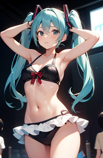 Characters like Hatsune Miku　Sing、Doring　dance　twin tails　swimsuit　dress