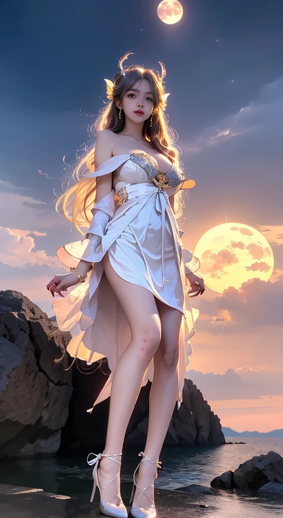 Long blonde hair, blue eyes, very beautiful woman