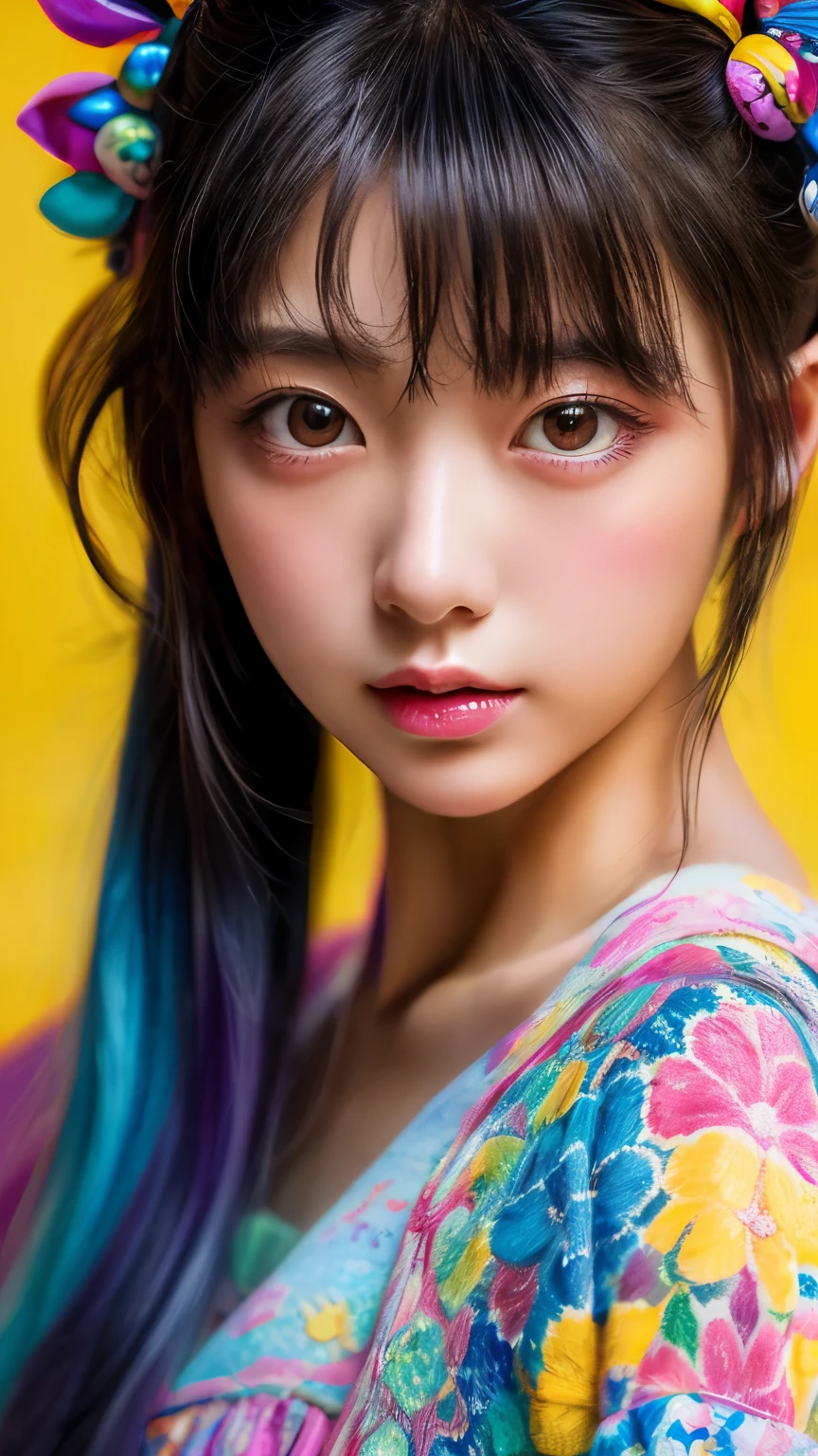 (masterpiece、highest quality、official art:1.2)、(colorful)、see the beholder、1 girl、portrait、alone、Colorful floating on water