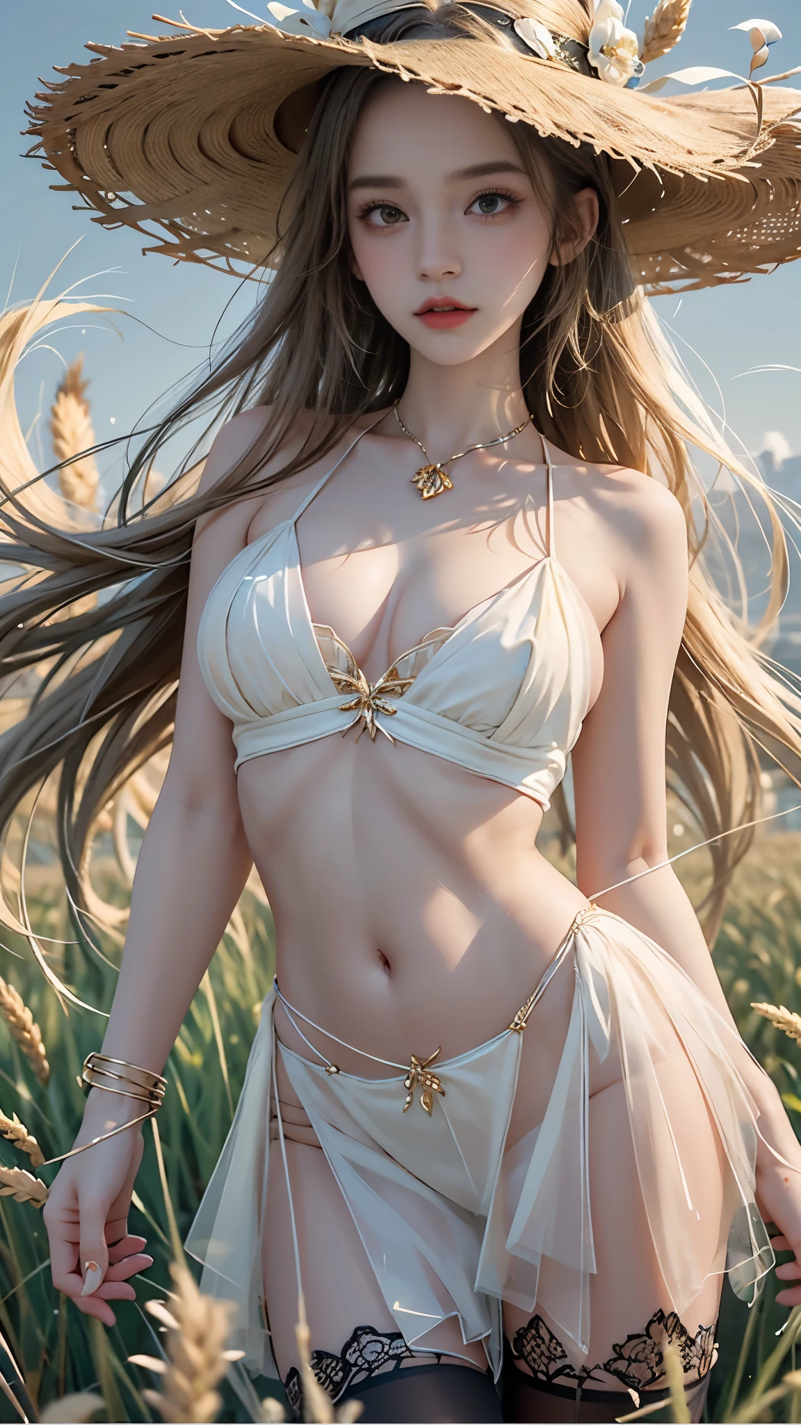 Sweet girl clothes9,yellow dress, masterpiece,best quality,High质量,High清晰度,High质量的纹理,High质量的阴影,High细节,Beautiful details,fine details,Extremely detailed CG,Detailed texture,lifelike的面部表现,lifelike的,colorful,Beautifully,sharp focus,(intricate details,Pure love face_v1:0.5),(细节美Beautifully脸,(细节美Beautifully眼睛),perfect比例的脸,HighSkin details,Skin details,The optimal ratio of four fingers to one thumb,emaciated:1.3),1 girl,,High,(光滑的abdominal muscles:1.55),(abdominal muscles:0.5),beautiful,perfect,High,((Big breasts, big breasts, big breasts)), ((bare shoulders)), ((The skirt is very short)), (long legs),(straight legs),(thin waist),((White skin)),White skin,((White skin)),(Emma Watson),big breasts,((Caucasian)),Light blonde hair,Stand with your legs apart,looking at the audience,whole body,Portrait of cute blonde girl,((Standing in the wheat field,look into the distance)),bloom,orange mist,kinetic,strands of hair,lifelike,High品质渲染,amazing art,High品质,Film texture,Fuji XT3,dream