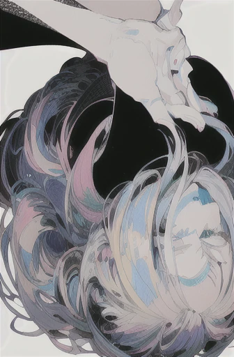 leaning front with hands out in the air,girl from upper view、high school girl、(masterpiece, highest quality, official art:1.2), (flat color:1.5),(colorful),looking at the viewer,1 girl,alone, white background, ,(2D:1.5) ,