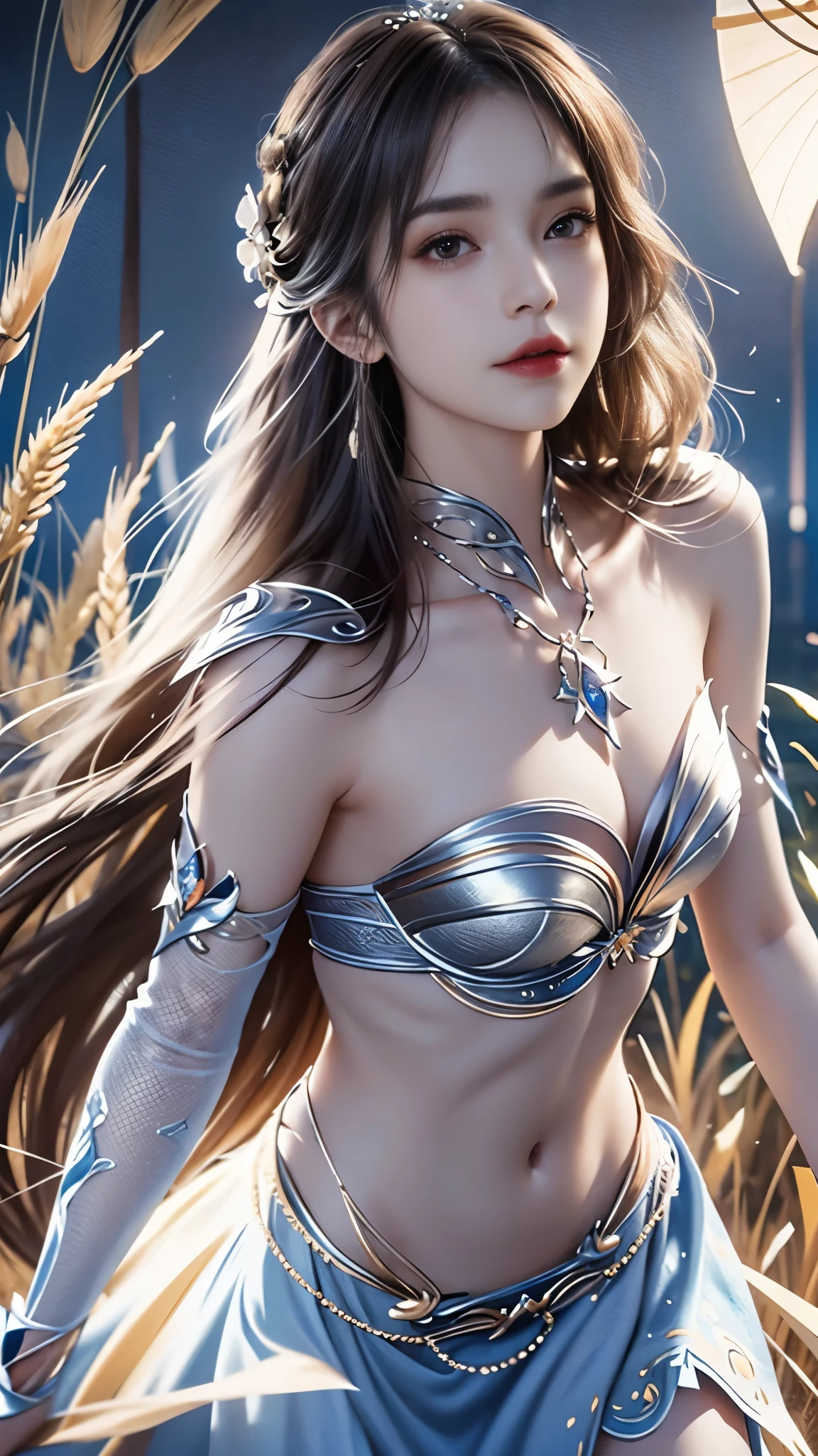 masterpiece,best quality,High质量,High清晰度,High质量的纹理,High质量的阴影,High细节,Beautiful details,fine details,Extremely detailed CG,Detailed texture,lifelike的面部表现,lifelike的,colorful,Beautifully,sharp focus,(intricate details,Pure love face_v1:0.5),(细节美Beautifully脸,(细节美Beautifully眼睛),perfect比例的脸,HighSkin details,Skin details,The optimal ratio of four fingers to one thumb,emaciated:1.3),1 girl,,High,(光滑的abdominal muscles:1.55),(abdominal muscles:0.5),beautiful,perfect,High,((Big breasts, big breasts, big breasts)), ((bare shoulders)), ((The skirt is very short)), (long legs),(straight legs),(thin waist),((White skin)),White skin,((White skin)),(Emma Watson),big breasts,((Caucasian)),Light blonde hair,Stand with your legs apart,looking at the audience,whole body,Portrait of cute blonde girl,((Standing in the wheat field,look into the distance)),bloom,orange mist,kinetic,strands of hair,lifelike,High品质渲染,amazing art,High品质,Film texture,Fuji XT3,dream