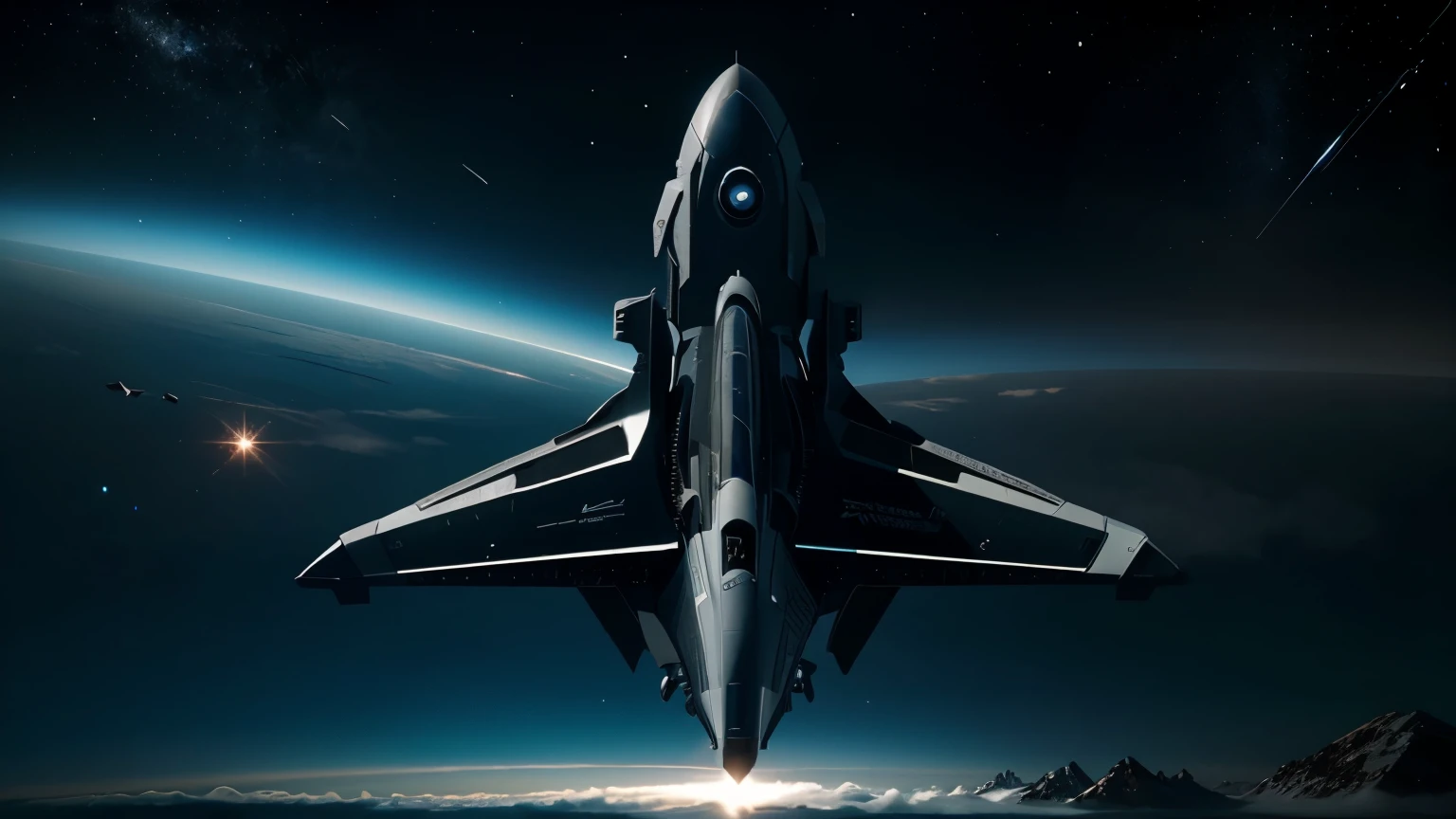 a cool background image for ms teams of a futuristic space craft