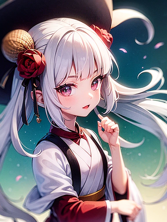 cartoon,Two-dimensional painting style,White background,cute style,illustration,national style,Sticker art design,Exquisite details,Ultra-clear,a little girl,Light-colored Hanfu,face close-up,Upper body