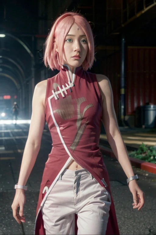 Real life adaption of this character,Asian teen beauty , realistic same hair, realistic outfit, realistic light, realistic shadow, hyper realistic, realism, realistic background,(photorealistic:1.2),green eyes color. Sakura / Sakura Haruno (Sakura Haruno) / [Boruto: Naruto Next Generation,1girl ,naked ,best quality ,ultra Higd ,detail realistic ,sceneHDR pro
