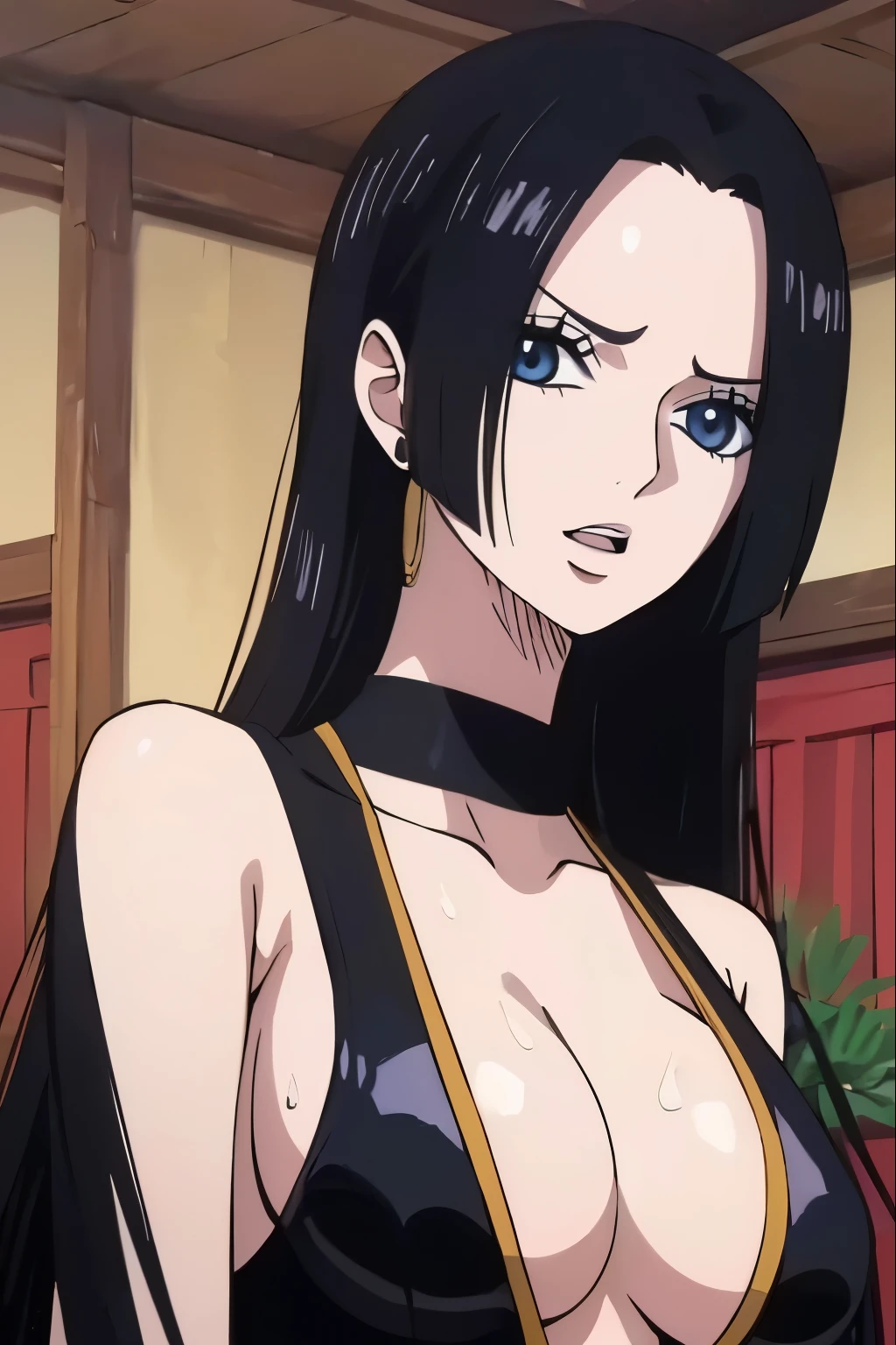 (((obra maestra))), (((Mejor calidad))), ((ultra detallado)), (highly detailed CG illustration), boa hancock, (NSFW:1.4), (obra maestra:1.5), Foto detallada, she wears a black latex dress,ajustado,sonriente,cuerpo entero, sexy, (Mejor calidad: 1.4), (1 chica), Hermoso Face, (PELO NEGRO, pelo largo: 1.3), Hermoso Hairstyle, she wears a black latex dress, Hermosos detalles ojos, (Piel realista), Piel hermosa, absurdo, atractivo, ultra high resolution, High Definition, (excitado sexualmente:1.5), piel blanca rosada, cool white light, pose sexy, Hermoso , Fondo blanco, luz blanca suave rosa,lleva un black latex dress, (Bukkake:1.8), {inside the room|exteriores|fondo simple},(Sin correa para el hombro:1.3),(ebrio:1.7)) (pelo ondulado:0.8), PELO NEGRO,(blue eyes),pechos grandes,sonrisa, (Estar rojo en la cara:1.4),Look at the camera, black latex dress