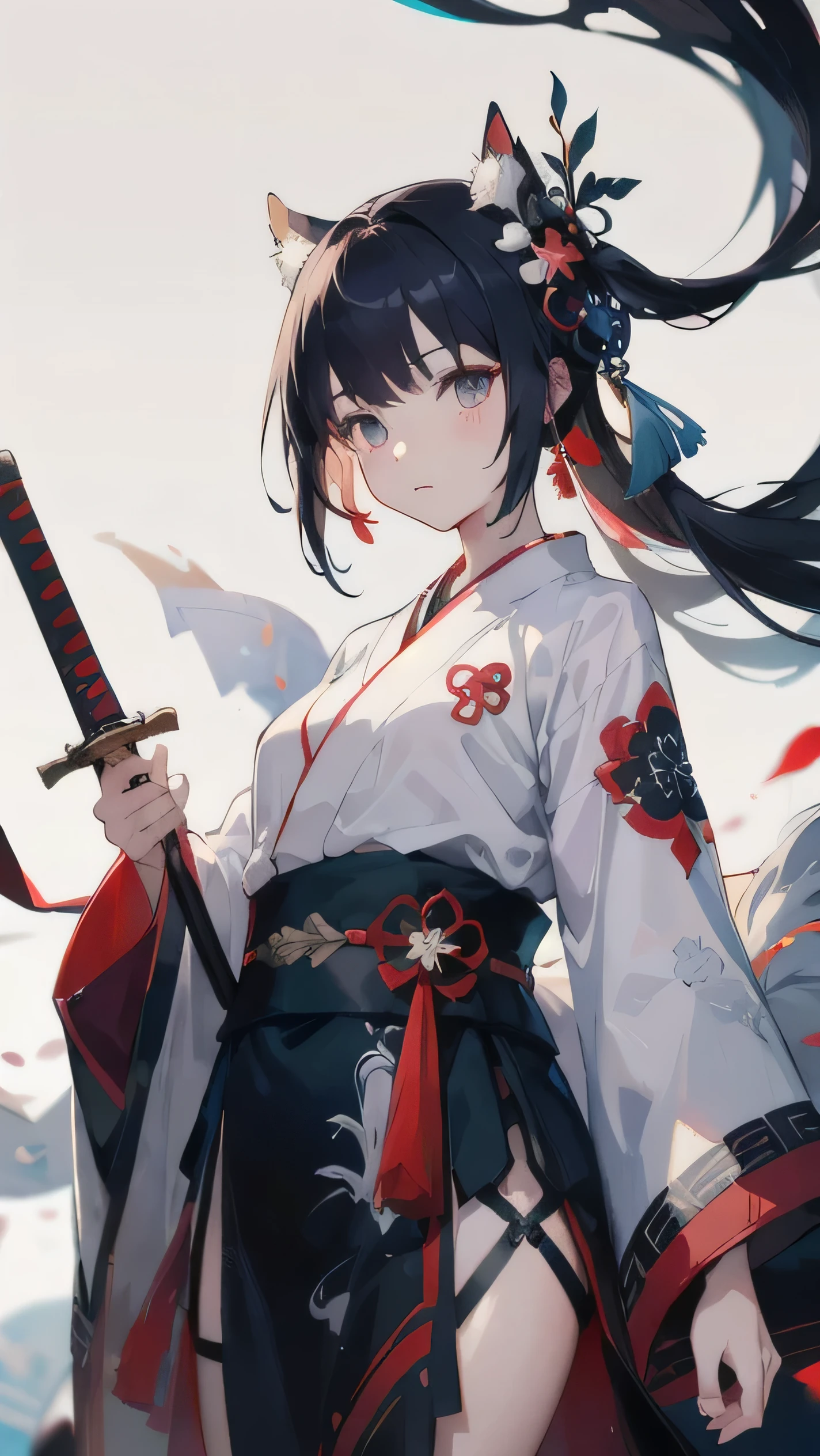 Anime characters with sword and clothes, by Yang J, Onmyoji detailed art, flowing hair and long robes, Beautiful character painting, Palace, A boys in Hanfu, From Arknights, Guviz-style artwork, she is holding a sword, Guviz, onmyoji, Guweiz in Pixiv ArtStation