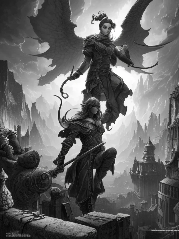 charcoal pencil drawing, black and white drawing, 4k, artwork, Best quality, (extremely detailed 8k CG unit wallpaper), (Best quality), (best illustration), (best shadow), absurdities, realistic lighting , (Abyss), beautiful detailed glow, art by PeterMohrBacher,