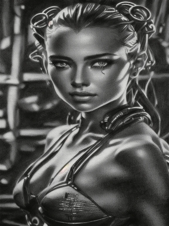 charcoal pencil drawing, black and white drawing, 4k, artwork, Best quality, (extremely detailed 8k CG unit wallpaper), (Best quality), (best illustration), (best shadow), absurdities, realistic lighting , (Abyss), beautiful detailed glow, art by PeterMohrBacher,