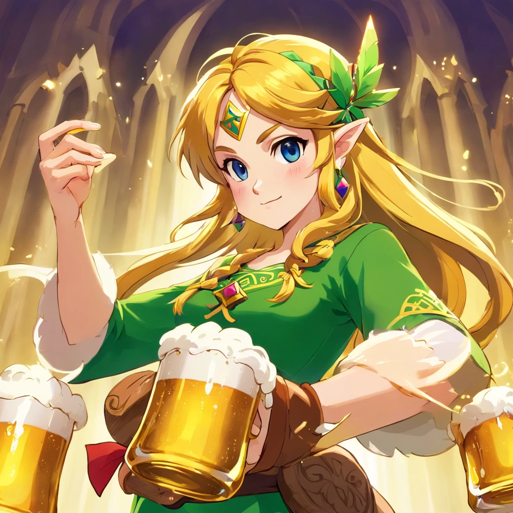 Beer glasses woman
