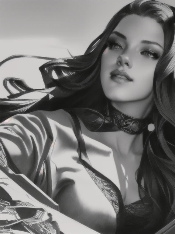 charcoal pencil drawing, black and white drawing, 4k, artwork, Best quality, (extremely detailed 8k CG unit wallpaper), (Best quality), (best illustration), (best shadow), absurdities, realistic lighting , (Abyss), beautiful detailed glow, art by PeterMohrBacher,
