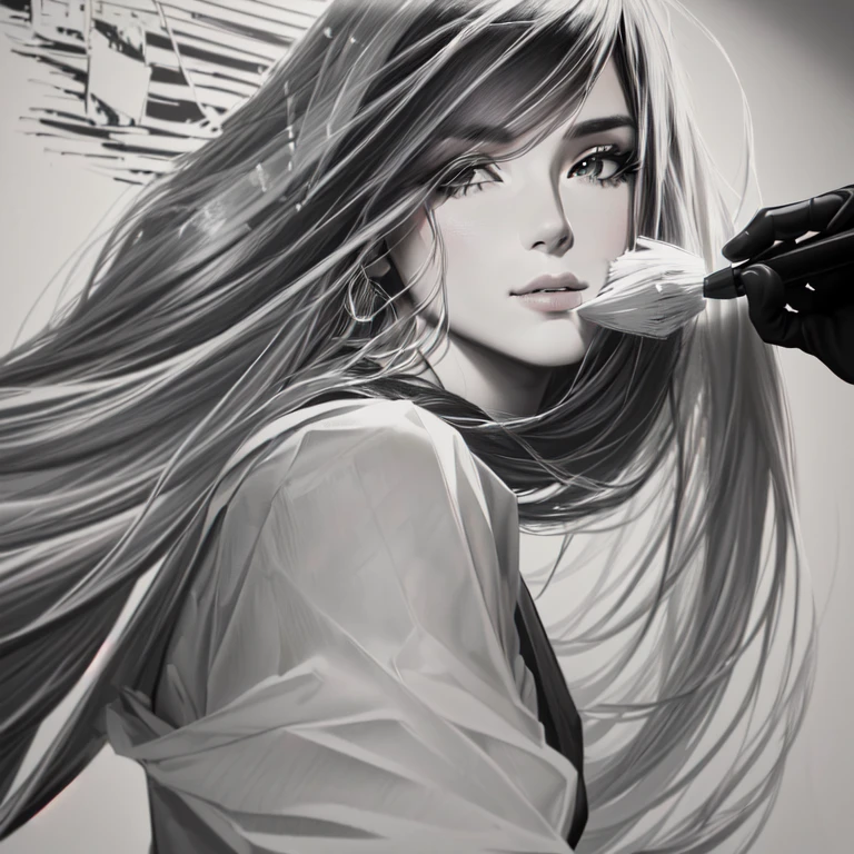 drawing with charcoal pencil, 4k, obra de arte, Melhor qualidade, (papel de parede extremamente detalhado da unidade CG 8k), (Melhor qualidade), (best illustration), (melhor sombra), absurdos, realistic lighting, (Abismo), lindo brilho detalhado, arte de PeterMohrBacher,