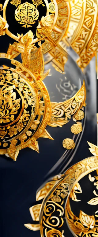 (Gold leaf art:1.5),((masterpiece, highest quality, Highest image quality, High resolution)), ((Extremely detailed CG unified 8k wallpaper)), a black and gold painting of a moon goddess with lotus flowers, (intricate classic art, Monochrome, black and gold only, Gold folding screen:1.8), gracefully upon a lotus, thailand art, moon goddess, wood block print, a stunning portrait of a goddess, with lotus flowers, goddess art, goddess of love and peace, contented female bodhisattva, dmt goddess, sacred feminine, goddess of the hunt and the moon, (Gold Leaf Art:1.5),