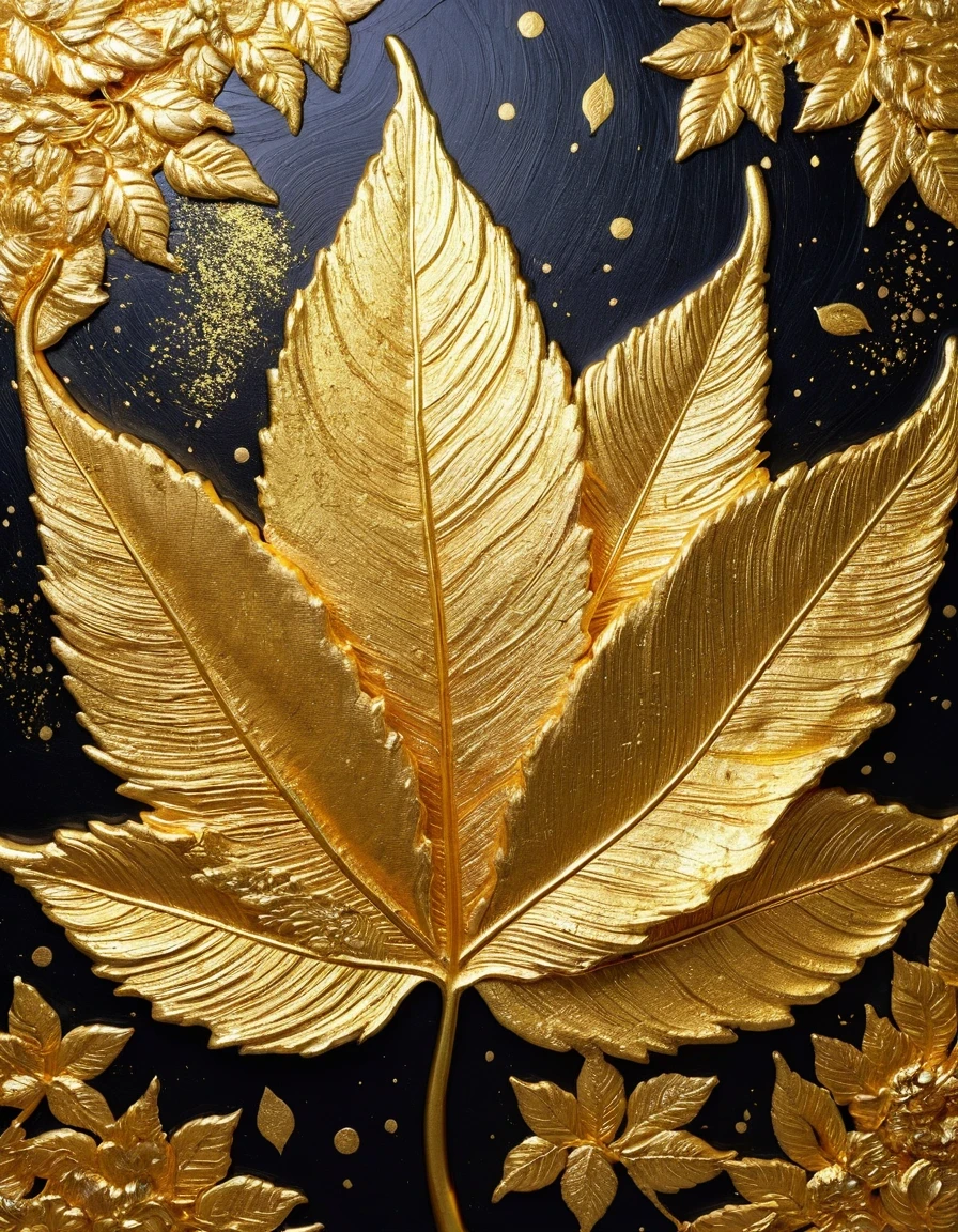 Gold foil is made by grinding the gold foil into fine mud with your fingers and glue.，Use a pen to depict，The gold leaf painting has a golden and magnificent appearance due to the large amount of gold foil in the painting materials.、The magnificent and luxurious visual effects are the royal aristocrats of all dynasties、Loved by the rich and powerful