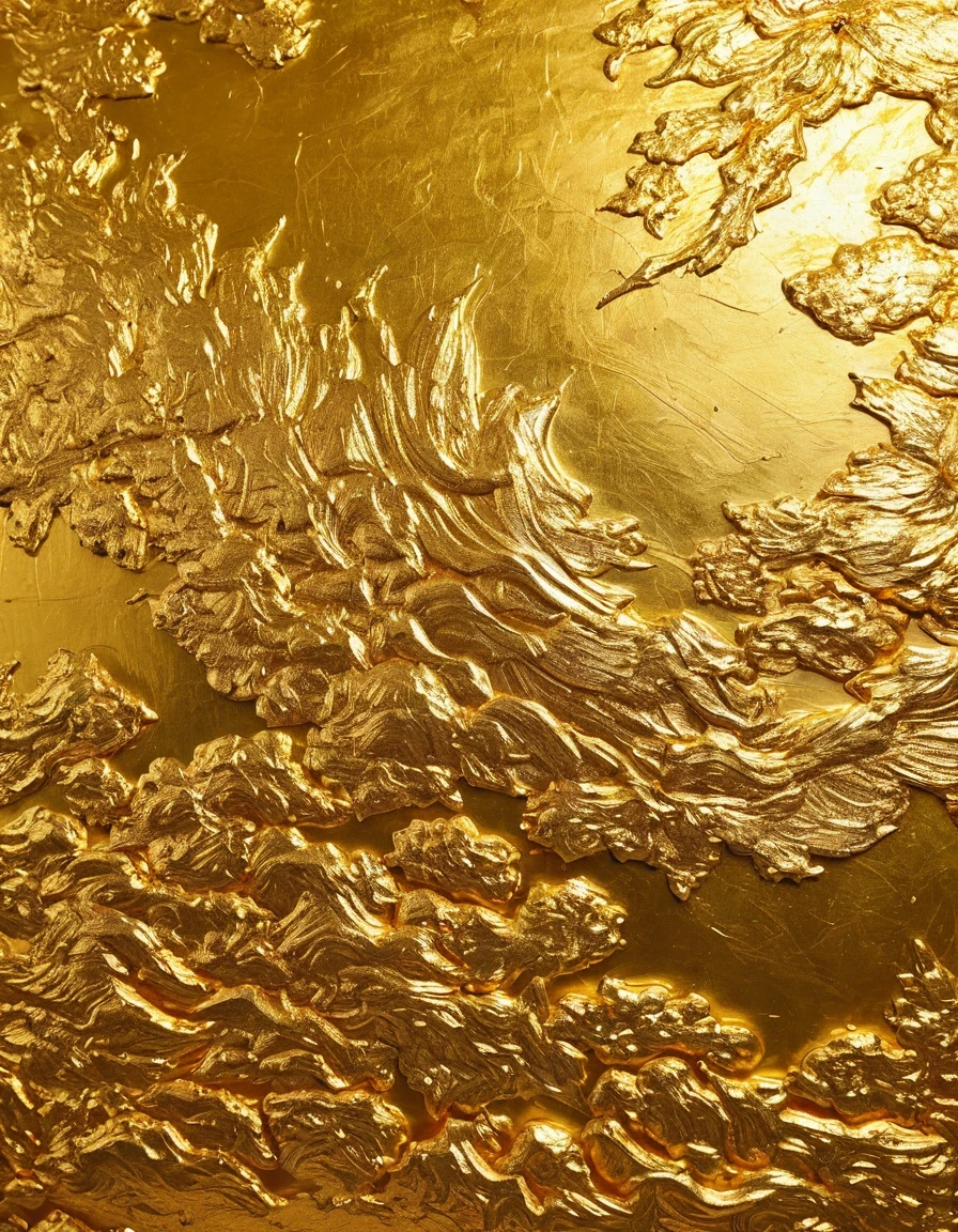 Gold foil is made by grinding the gold foil into fine mud with your fingers and glue.,Use a pen to depict,The gold leaf painting has a golden and magnificent appearance due to the large amount of gold foil in the painting materials.、The magnificent and luxurious visual effects are the royal aristocrats of all dynasties、Loved by the rich and powerful