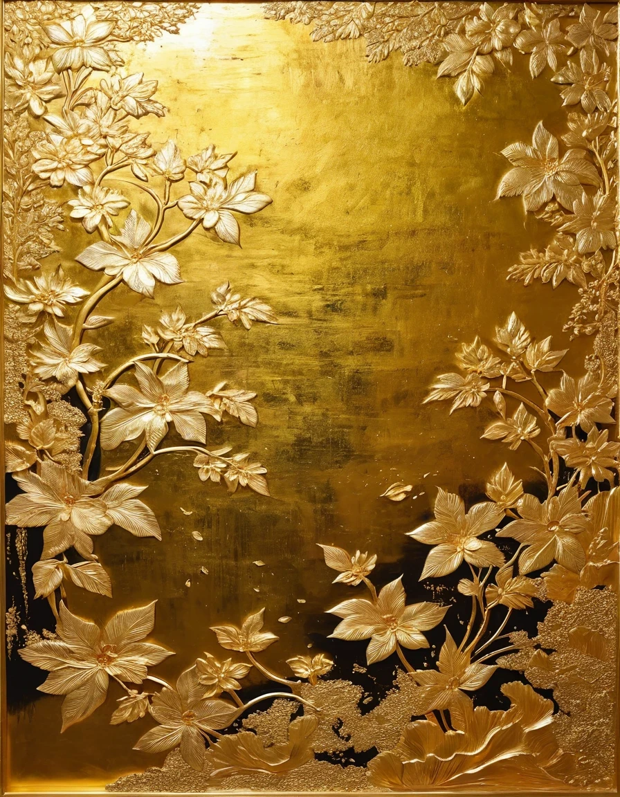 Gold foil is made by grinding the gold foil into fine mud with your fingers and glue.，The famous gold leaf painting was created by dipping the brush in the water. Gold leaf painting contains a lot of gold foil in the painting material, and the finished painting looks magnificent.、The magnificent and luxurious visual effects are the royal aristocrats of all dynasties、Loved by the rich and powerful