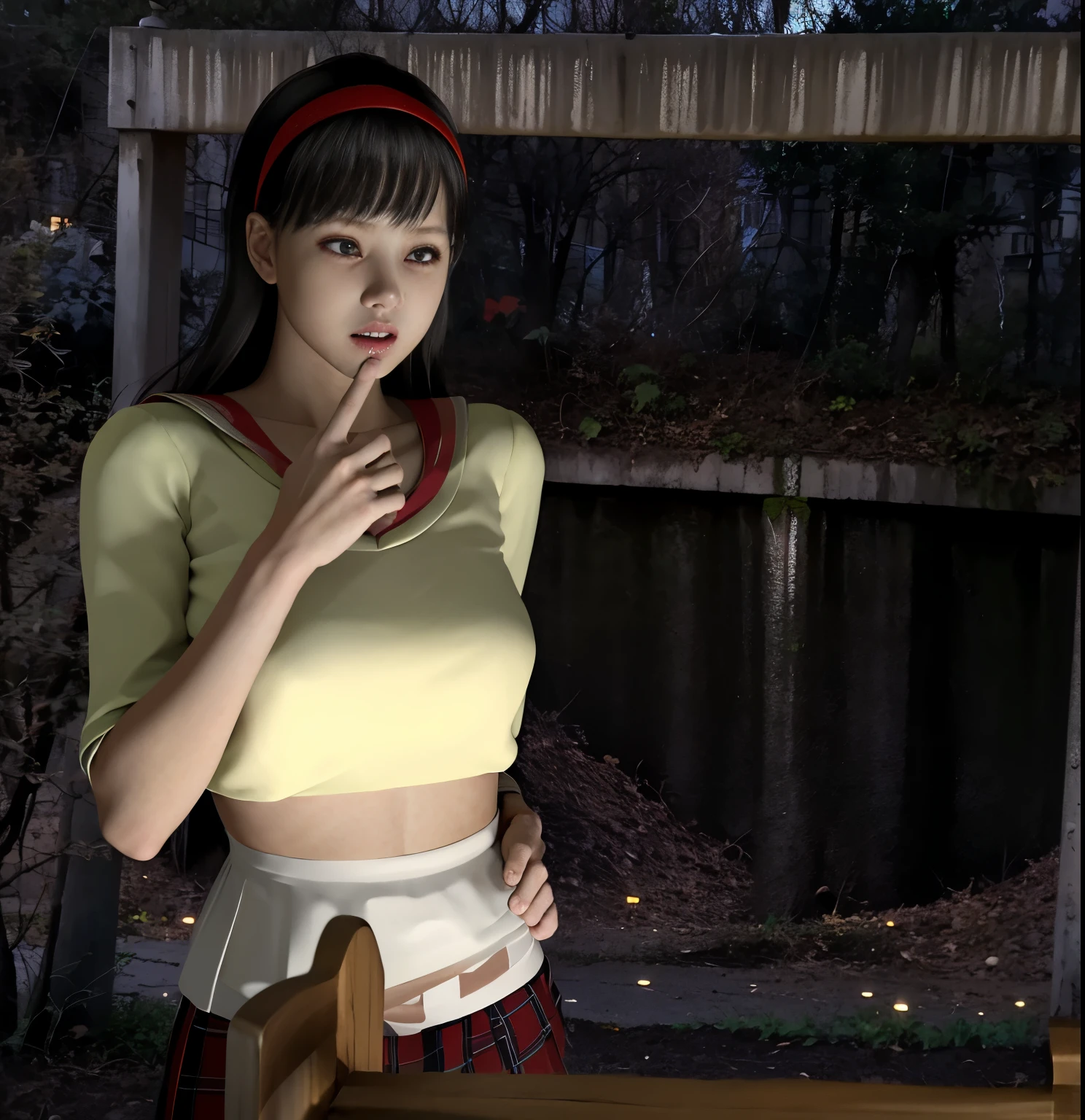 ((she is very surprised and cries、fall into fear))、(8K, highest quality, masterpiece:1.2), (realistic, photo-realistic:1.37), Super detailed,highest quality, ultra high resolution, professional lighting, photon mapping, radio city, Physically based rendering, cinematic lighting, Midnight Road,Depth of written boundary, sharp focus,sunbeam, good composition,(Bokeh:1.2) 1 girl,alone,(whole body), (closed mouth),fine and beautiful eyes, temporarily stop, tight waist,Japanese high school girl, black hair,messy hair,long hair fluttering in the wind,(Ulzzang-6500:1.2) mix 4, hiqcgbody