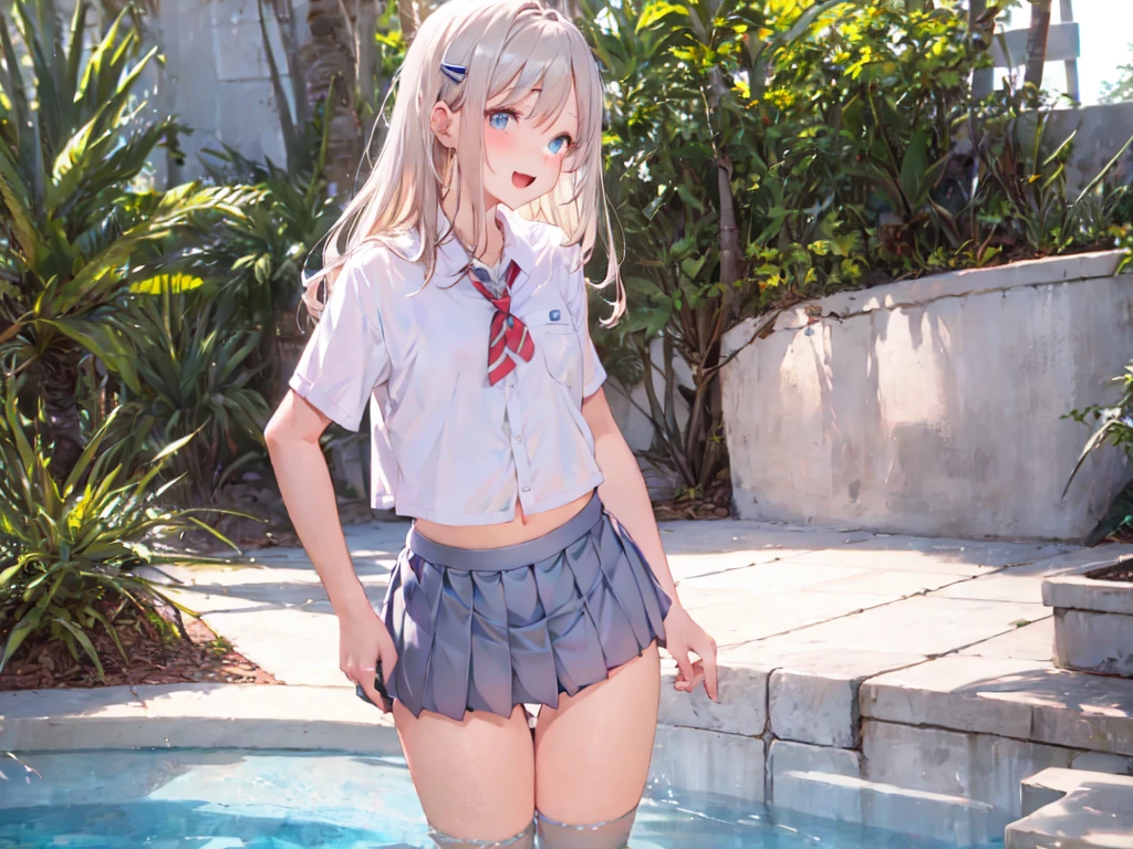 Texture CG, ((Ultra Detail Art)), ((master piece)), (extremely details CG),Multiple girls,3girls,group picture,nsfw,school gals ,school gyaru ,(school unifrom:1.5),skirt ,(pleated mini skirt:2.0), white shirt, beautiful legs,ass focus,from behind,from below, (string panties),(sexy panties),(white panties),undressing,panty pull,pulled by self, clothes pull,long hair, blonde hair, brown hair, pink hair, silver hair, Curve, Beautiful detailed eyes , gleaming skin, bracelet, ,hair ornament, hairclip, jewelry, open mouth ,light smile, embarrassed:1.4,
