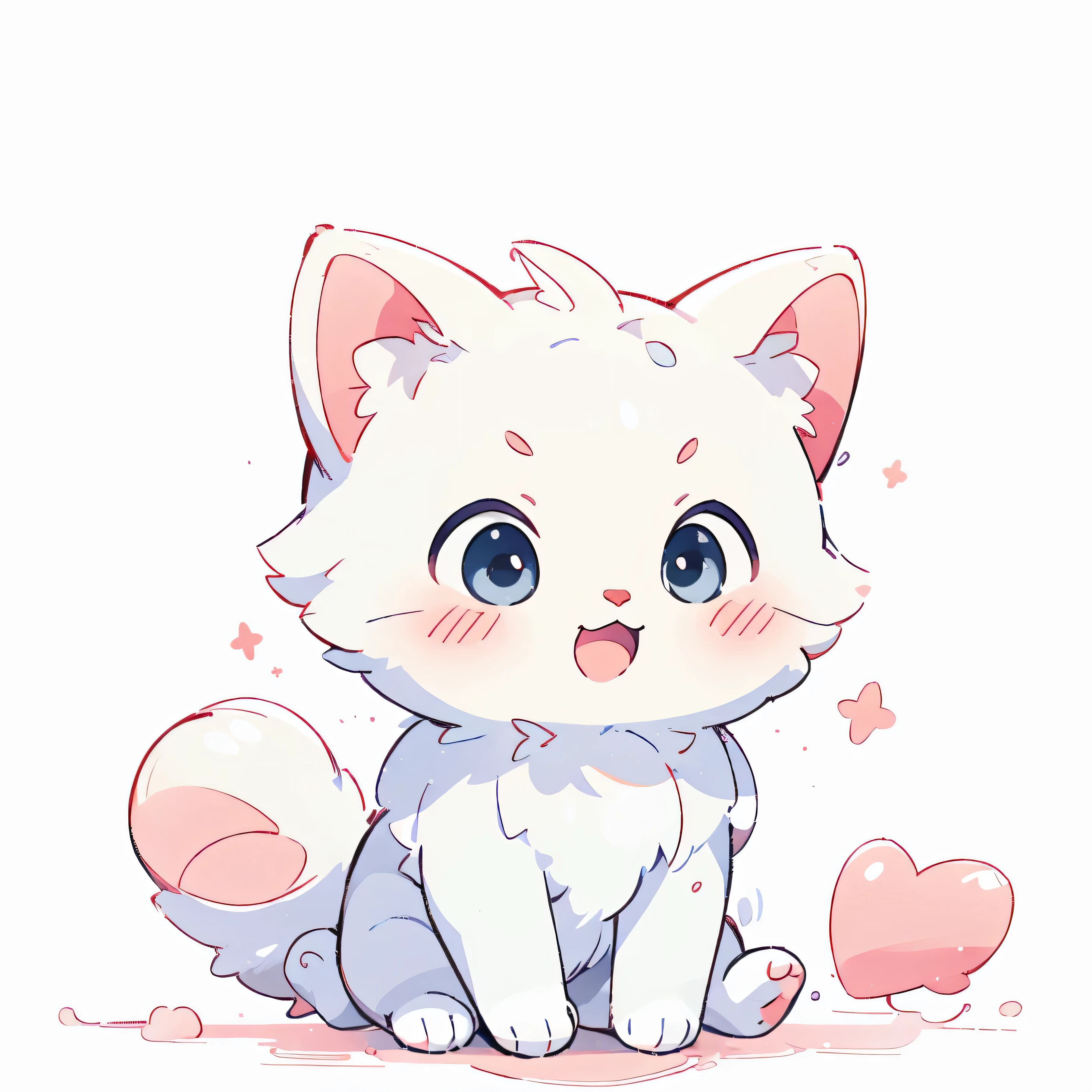 (((White background))),A kitten,pastel colors,simple background,solid color background,hairy,Cinematic lighting,4K,highest quality,best details,HD,