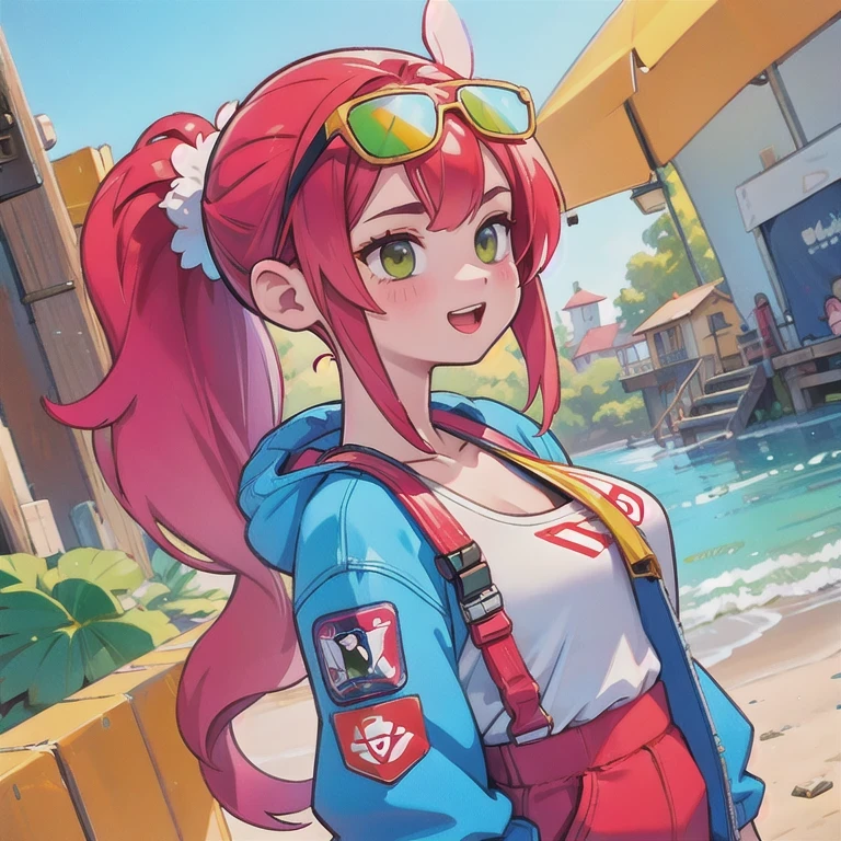 (masterpiece, best quality:1.2), 1girl, ((masterpiece, highest quality, Highest image quality, High resolution, photorealistic, Raw photo, 8K)), Retro Game, Nintendo, SEGA, Namco, Cyberpunk 1:25 miniatures,illustration,Side viewing angle,((Side viewing angle)),Wear gold wire-rimmed reflective sunglasses,Carry future weapons,very happy,Side viewing angle,whole body,three-dimensional,octane rendering,Perfect face,Collagen texture((flowing hair))((Gradient long fur rabbit ears))
