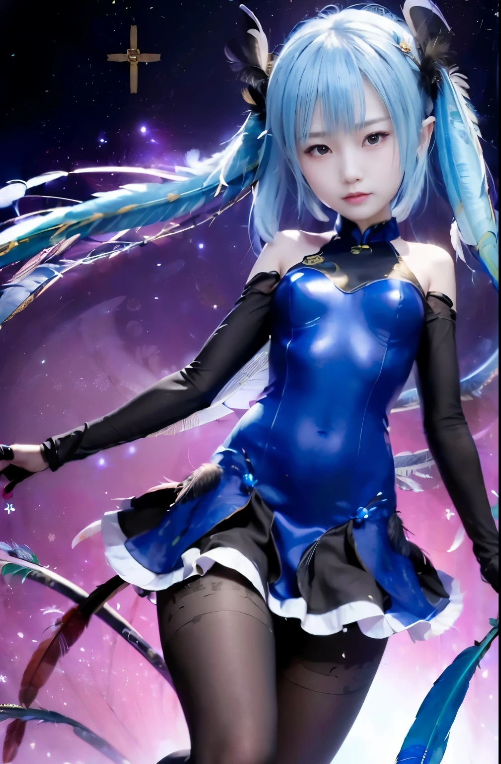 (masterpiece, best quality:1.2), (8k uhd, 16k, 32k, ultra high res), (photorealistic:1.37), (RAW photo), ultimate-realistic, ultimate-realistic details, ultimate-realistic texture, ultimate-intricate details, ultimate-realistic lighting, ultimate-realistic shadow, japanese girl, ultimate-cute face, ultimate-RAW skin, ultimate-realistic eyes, (Chinese fantasy with detailed description: 1.5), (A celestial maiden: 1.8), Beautiful features, smile: 1.5, Beautiful down to the tips of her feet, (feathers: 1.8), Sunlight: 1.3, Breeze: 1.3