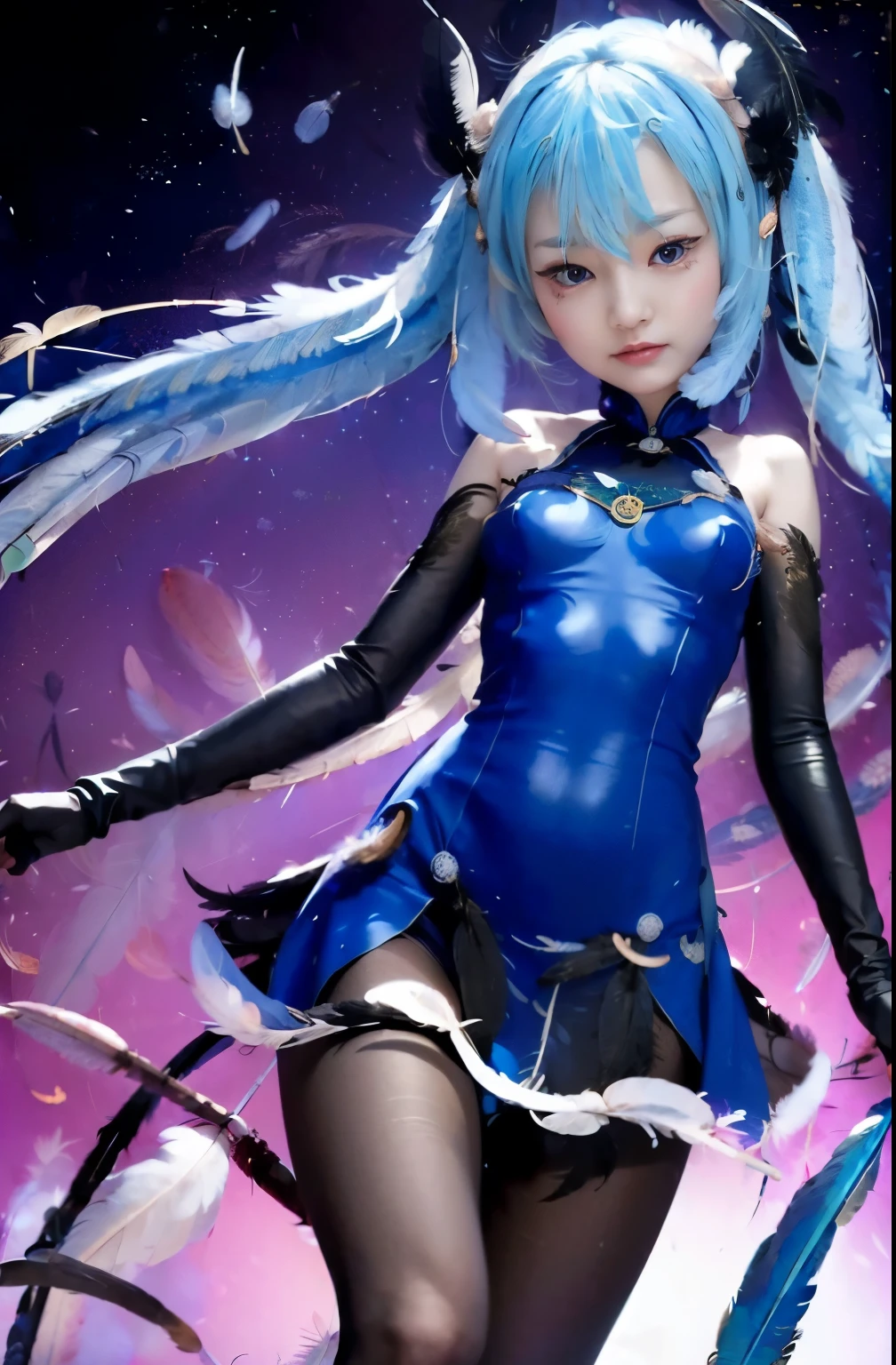 (masterpiece, best quality:1.2), (8k uhd, 16k, 32k, ultra high res), (photorealistic:1.37), (RAW photo), ultimate-realistic, ultimate-realistic details, ultimate-realistic texture, ultimate-intricate details, ultimate-realistic lighting, ultimate-realistic shadow, japanese girl, ultimate-cute face, ultimate-RAW skin, ultimate-realistic eyes, (Chinese fantasy with detailed description: 1.5), (A celestial maiden: 1.8), Beautiful features, smile: 1.5, Beautiful down to the tips of her feet, (feathers: 1.8), Sunlight: 1.3, Breeze: 1.3