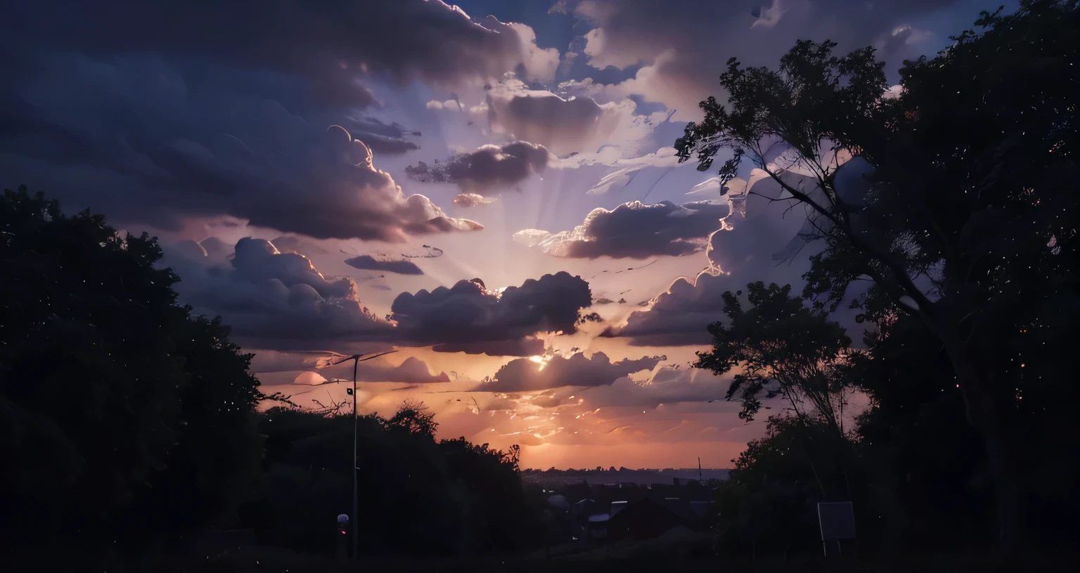 View of the cloudy evening sky