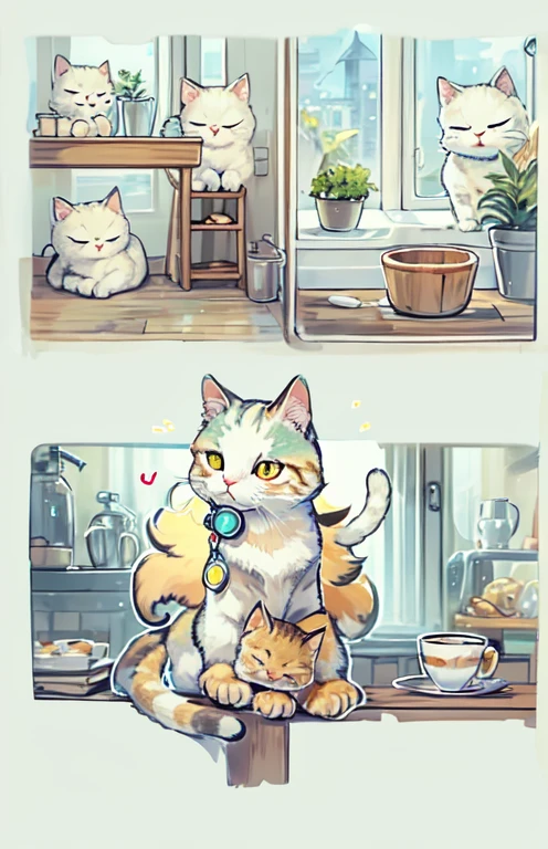 ((highest quality)), ((masterpiece)), (get used to it), LINE sticker style , Cat ,