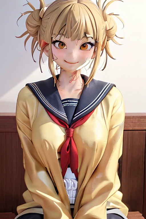 masterpiece, highest quality,1 girl, alone, Stagnation, red bow, bow, long hair, hair bow, Ainu costume, alone, hair band, black hair, fingerless gloves, short sleeve, gloves, sash, bangs, red hair band, chest, brown eyes, white pants, kimono, masterpiece, light smile, (figure: 1.5), run towards the viewer