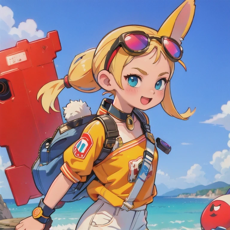 (masterpiece, best quality:1.2), 1girl, ((masterpiece, highest quality, Highest image quality, High resolution, photorealistic, Raw photo, 8K)), Retro Game, Nintendo, SEGA, Namco, Cyberpunk 1:25 miniatures,illustration,Side viewing angle,((Side viewing angle)),Wear gold wire-rimmed reflective sunglasses,Carry future weapons,very happy,Side viewing angle,whole body,three-dimensional,octane rendering,Perfect face,Collagen texture((flowing hair))((Gradient long fur rabbit ears))