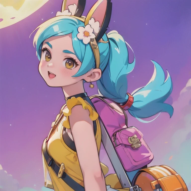 (masterpiece, best quality:1.2), 1girl, ((masterpiece, highest quality, Highest image quality, High resolution, photorealistic, Raw photo, 8K)), Retro Game, Nintendo, SEGA, Namco, Cyberpunk 1:25 miniatures,illustration,Side viewing angle,((Side viewing angle)),Wear gold wire-rimmed reflective sunglasses,Carry future weapons,very happy,Side viewing angle,whole body,three-dimensional,octane rendering,Perfect face,Collagen texture((flowing hair))((Gradient long fur rabbit ears))