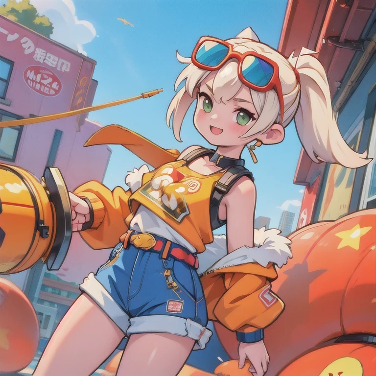(masterpiece, best quality:1.2), 1girl, ((masterpiece, highest quality, Highest image quality, High resolution, photorealistic, Raw photo, 8K)), Retro Game, Nintendo, SEGA, Namco, Cyberpunk 1:25 miniatures,illustration,Side viewing angle,((Side viewing angle)),Wear gold wire-rimmed reflective sunglasses,Carry future weapons,very happy,Side viewing angle,whole body,three-dimensional,octane rendering,Perfect face,Collagen texture((flowing hair))((Gradient long fur rabbit ears))