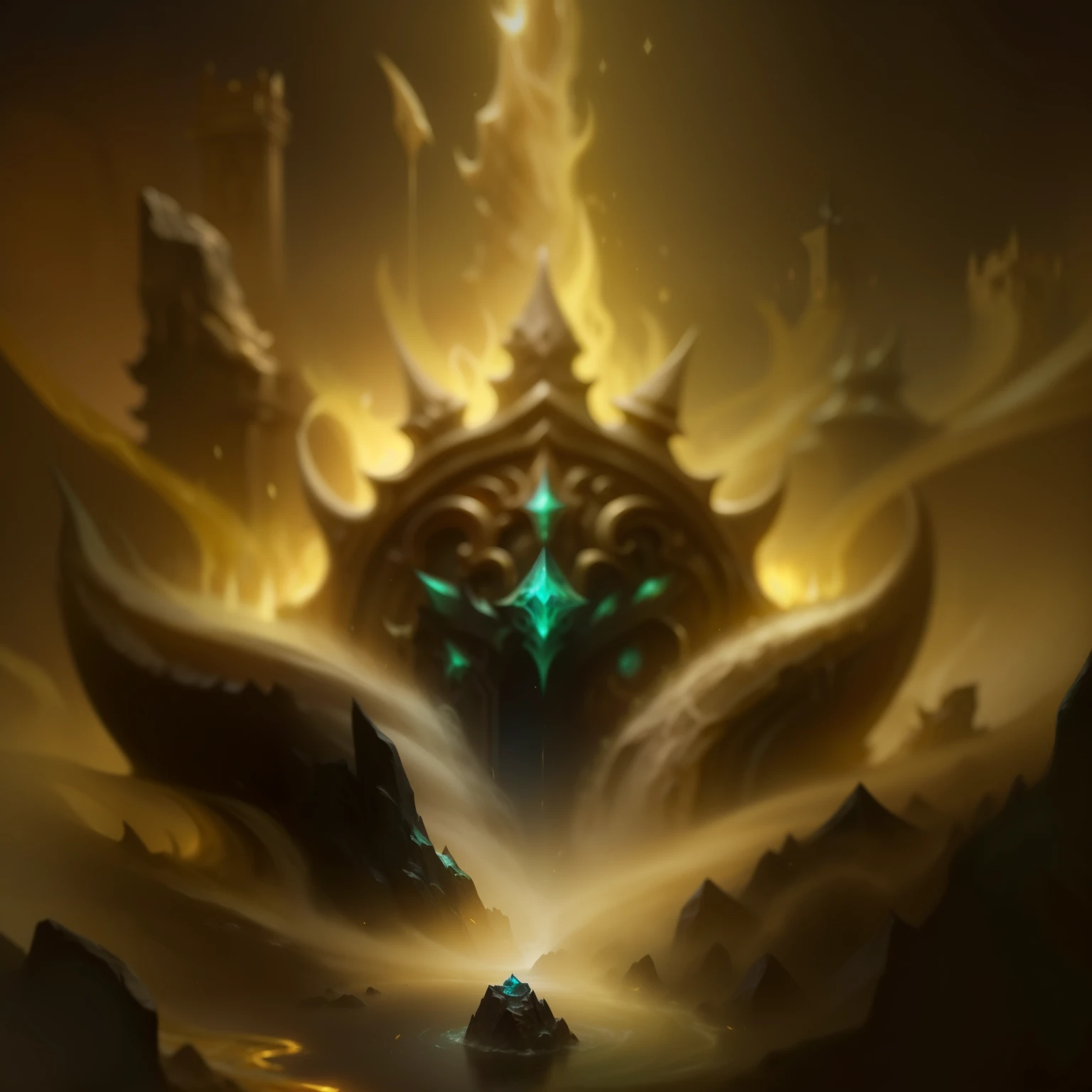 a close up of a very large, ornate looking object in the dark, splash art, holy flame crown spell, league of legends champion, world of warcraft spell icon, style of league of legends, masterpeice, mana flowing around it, thertrevkaiser, maw art, league of legends concept art, riot games concept art, league of legends arcane