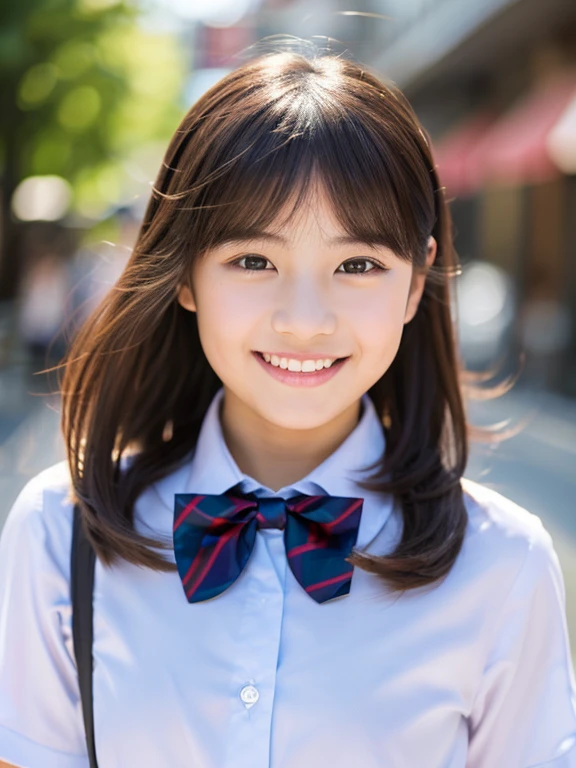 Woman Are standing On The Side Of The Street、young asian woman、beautiful woman pictures、japanese model、with a beautiful young woman、60mm Portrait、color photo portrait 4k、soft portrait shot 8k、15 year old girl、smile、(8K、Raw photo、highest quality、masterpiece:1.2)、(realistic、Photoreal:1.37)、Super detailed、
1 girl、cute、alone、beautiful detailed sky、Detailed cafe、night、Are standing、date、(Red nose)、(laughter:1.1)、(closed your mouth)、B cup breasts、魅惑的なsmile、professional lighting、Sony α7R4、Zecy 50mm F1.8、
medium breasts、Beautiful eyes in every detail、(collared shirt:1.1)、A bow tie、Hort Hair:1.2)、floating hair、smile、smile、13 year old girl,ponytail,