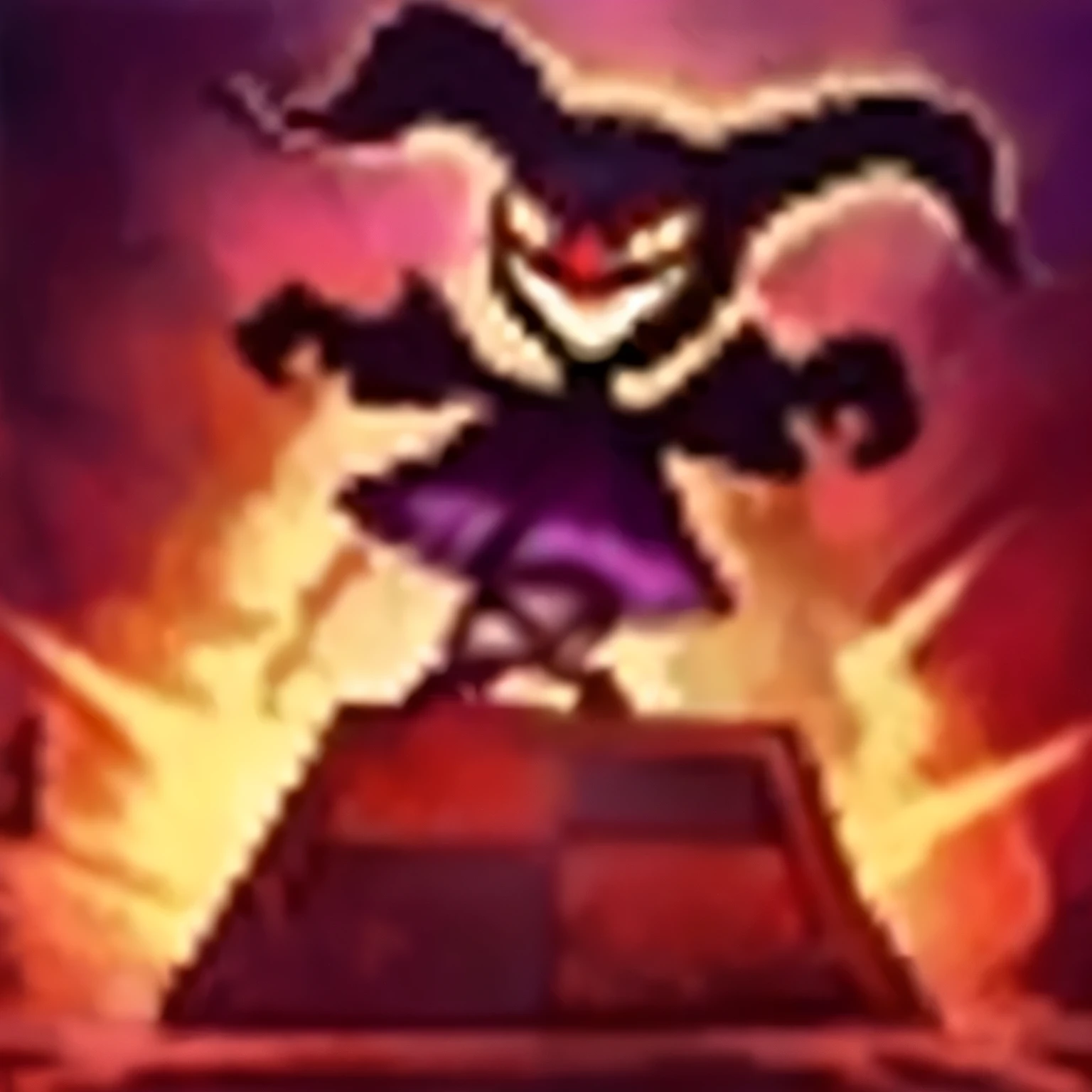 a close up of a cartoon character on a platform, arcane jinx, style of league of legends, style league of legends, insanity girl summon her death, shaco from league of legends, half invoker half megumin, insane quality, league of legends arcane, arcane league of legends, league of legends character, sinister pose, evil sorceress